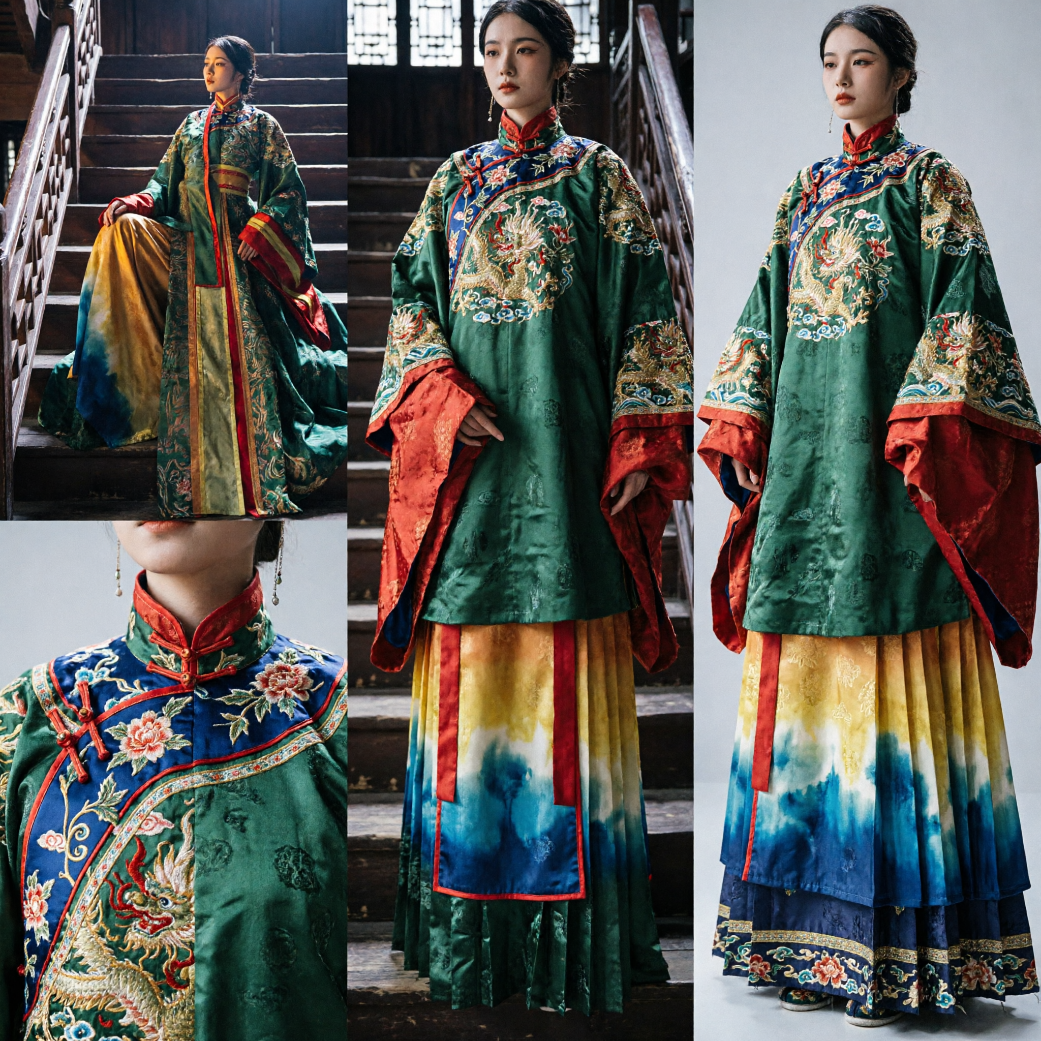 Traje Tradicional Chinês Hanfu, Robe Verde de Imperatriz Antiga para Mulheres, Cosplay Histórico e Performance no Palco - Asian Costume
