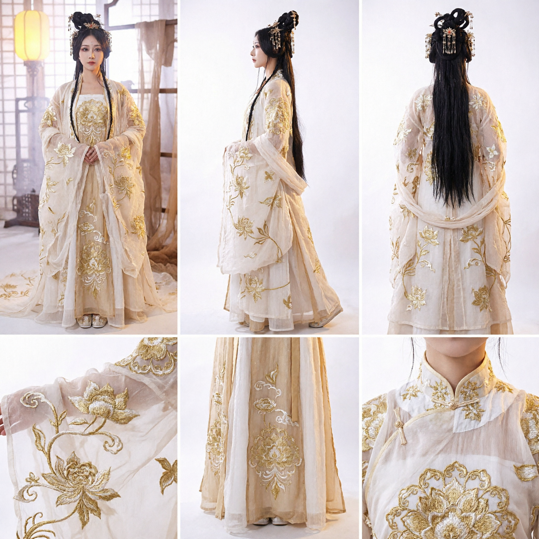 Traje Hanfu Chinês Antigo Elegante para Mulheres Vestido Bordado de Princesa Fada da Dinastia Tang - Asian Costume