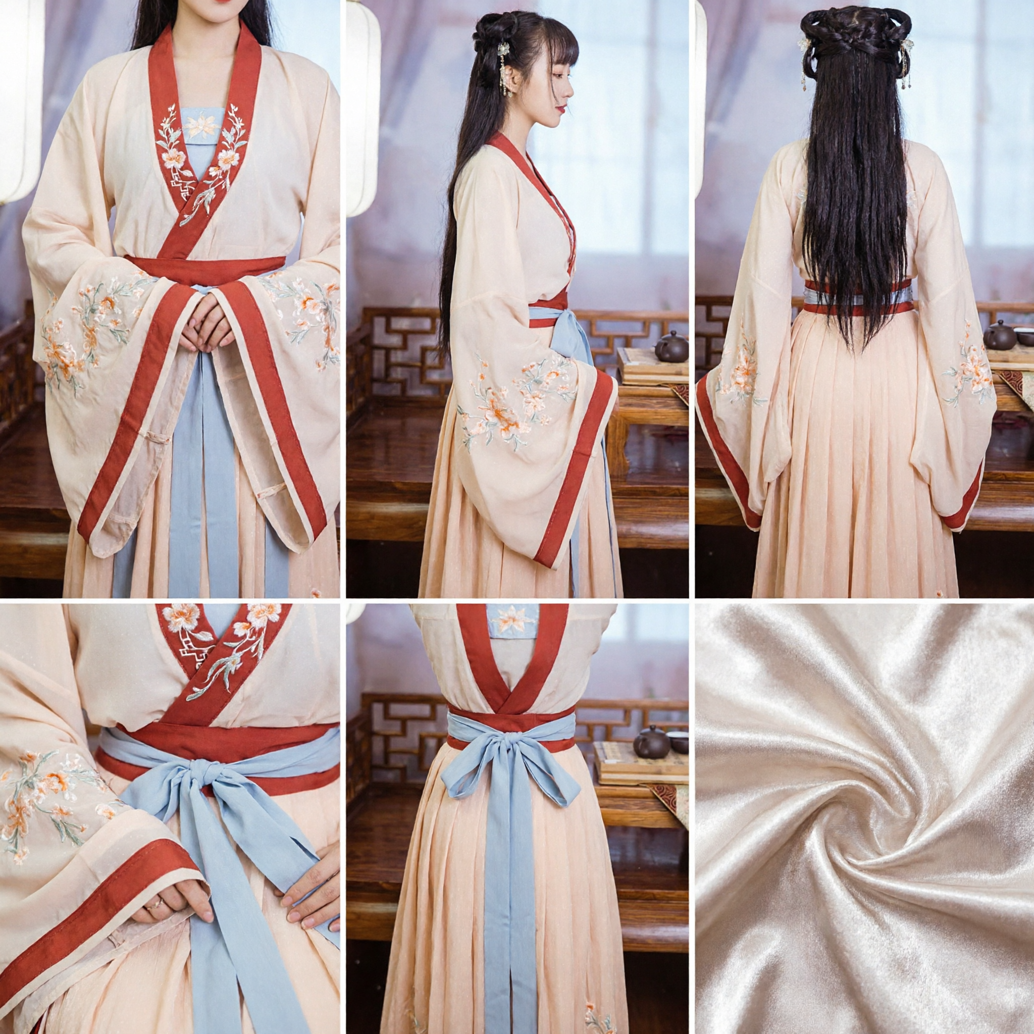 Elegant Traditioneel Chinese Hanfu Song-dynastie Stijl Oud Kostuum Geborduurde Jurk voor Vrouwen Theeceremonie - Asian Costume