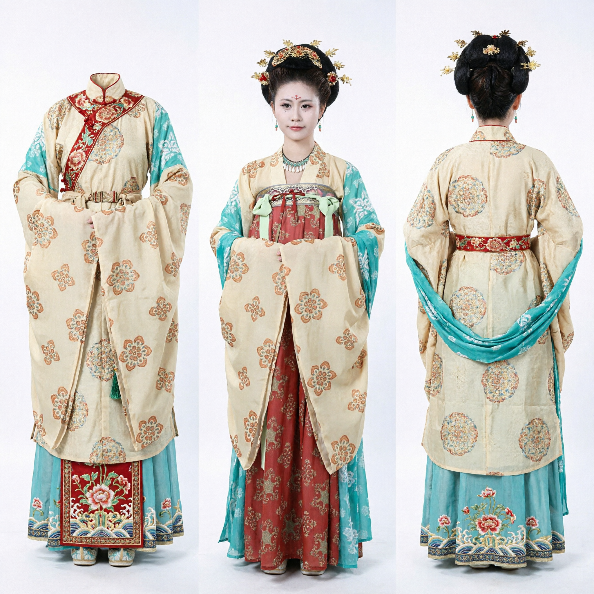 고대 중국 당나라 공주 복장 전통 한푸 드레스 여성 역사 코스프레 공연 - Asian Costume