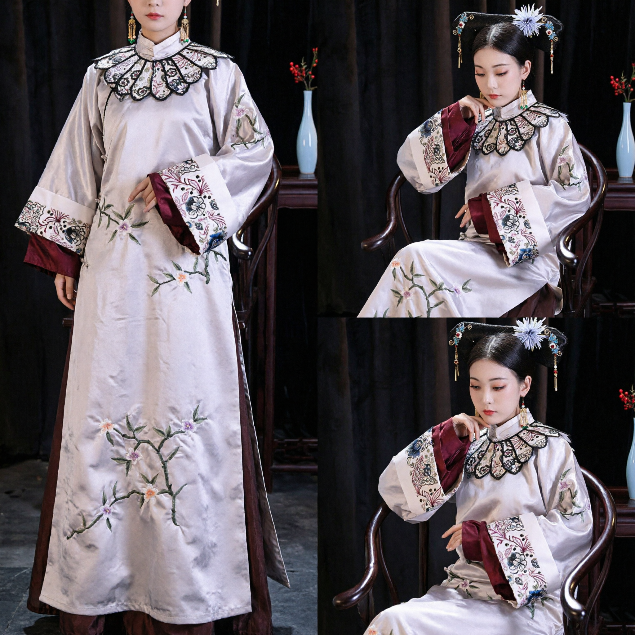 Traditioneel Chinees Qing-dynastie Mantsjoe Prinses Kostuum Oude Paleisdame Geborduurde Jurk voor Vrouwen Historische Cosplay - Asian Costume