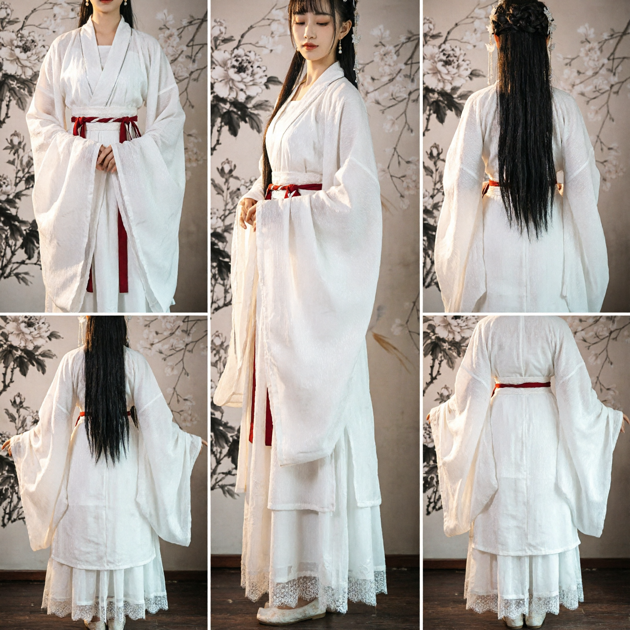 Elegant Wit Hanfu Traditioneel Chinees Oud Kostuum Jurk voor Vrouwen Fotografie Optreden - Asian Costume