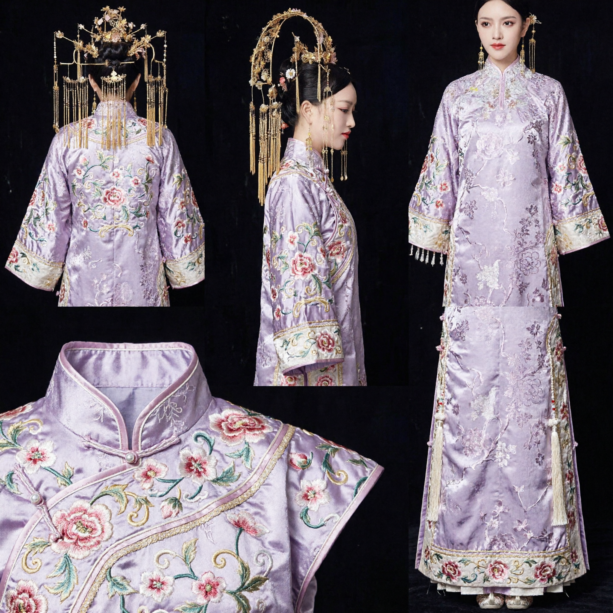 Traditionele Chinese Gouden Feniks Kroon Trouw Haaraccessoires Oud Xiuhe Pak Hoofdtooi voor Bruiden - Asian Costume