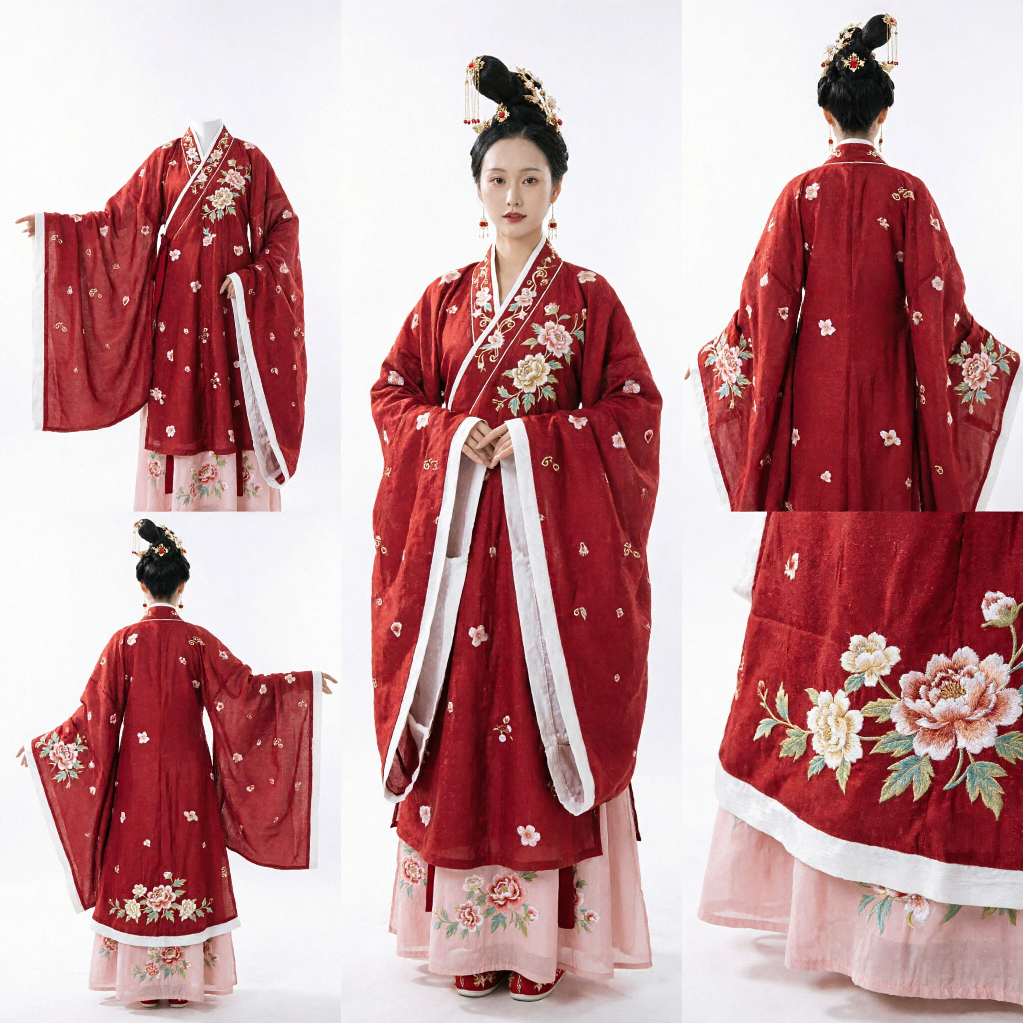 Abito tradizionale cinese Hanfu rosso antico Costume da dama di palazzo della dinastia Tang per cosplay storico femminile - Asian Costume
