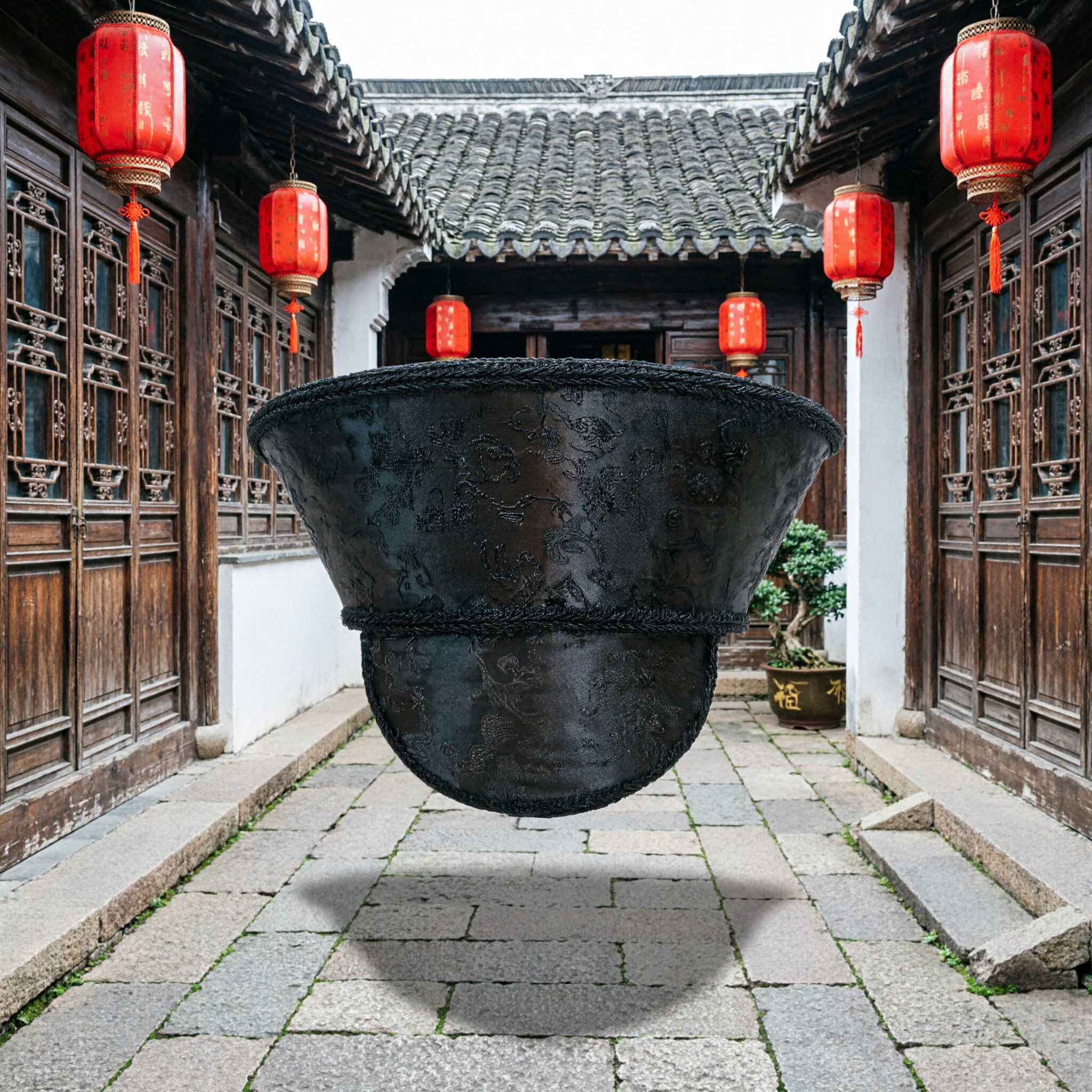 Chapéu Oficial Preto Tradicional Chinês Toucado Antigo de Estudioso para Cosplay Hanfu e Performance em Drama Histórico - Asian Costume