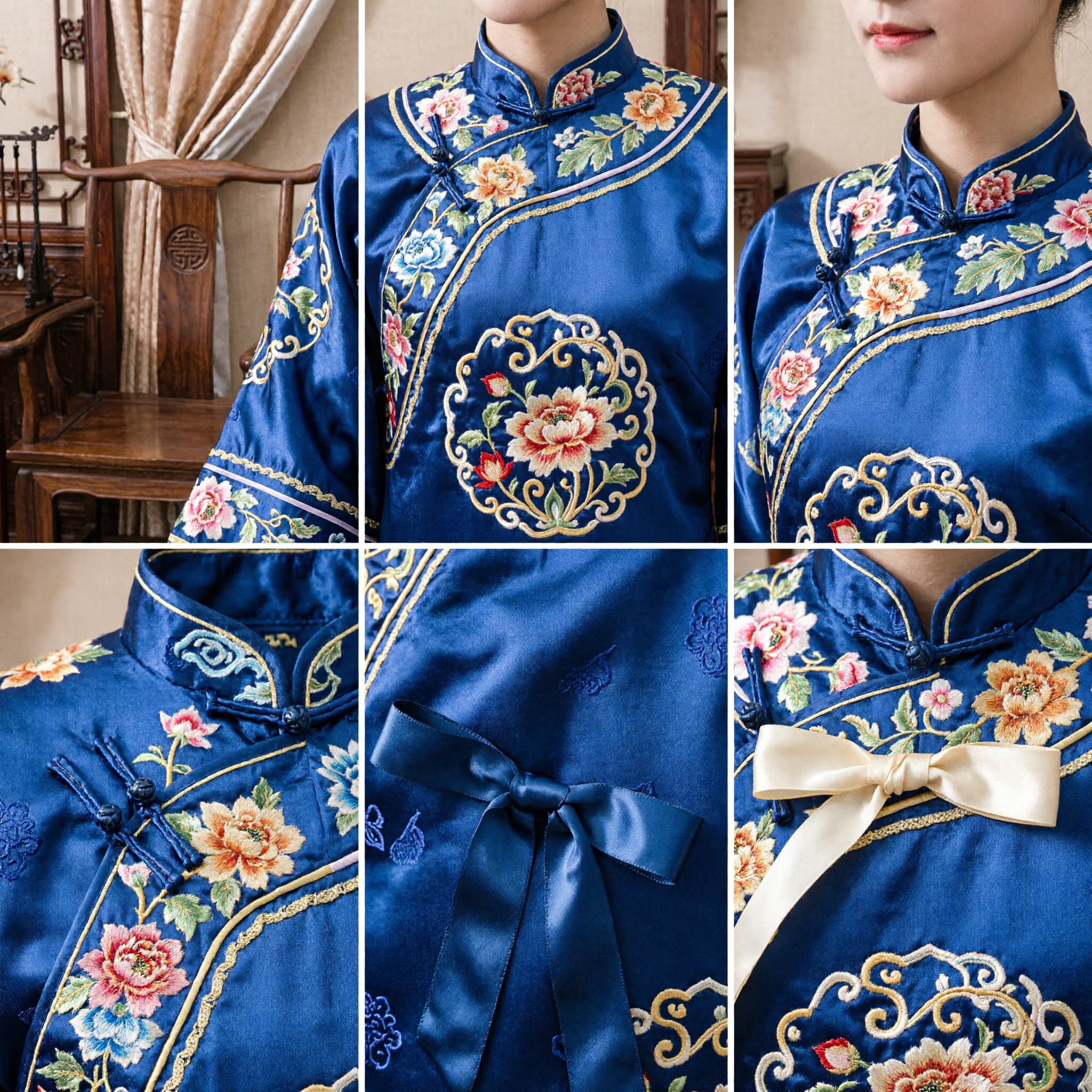 Set di Gioielli per Capelli Tradizionale Cinese con Farfalle Dorate e Fiori con Nappe per Accessori da Sposa Hanfu - Asian Costume