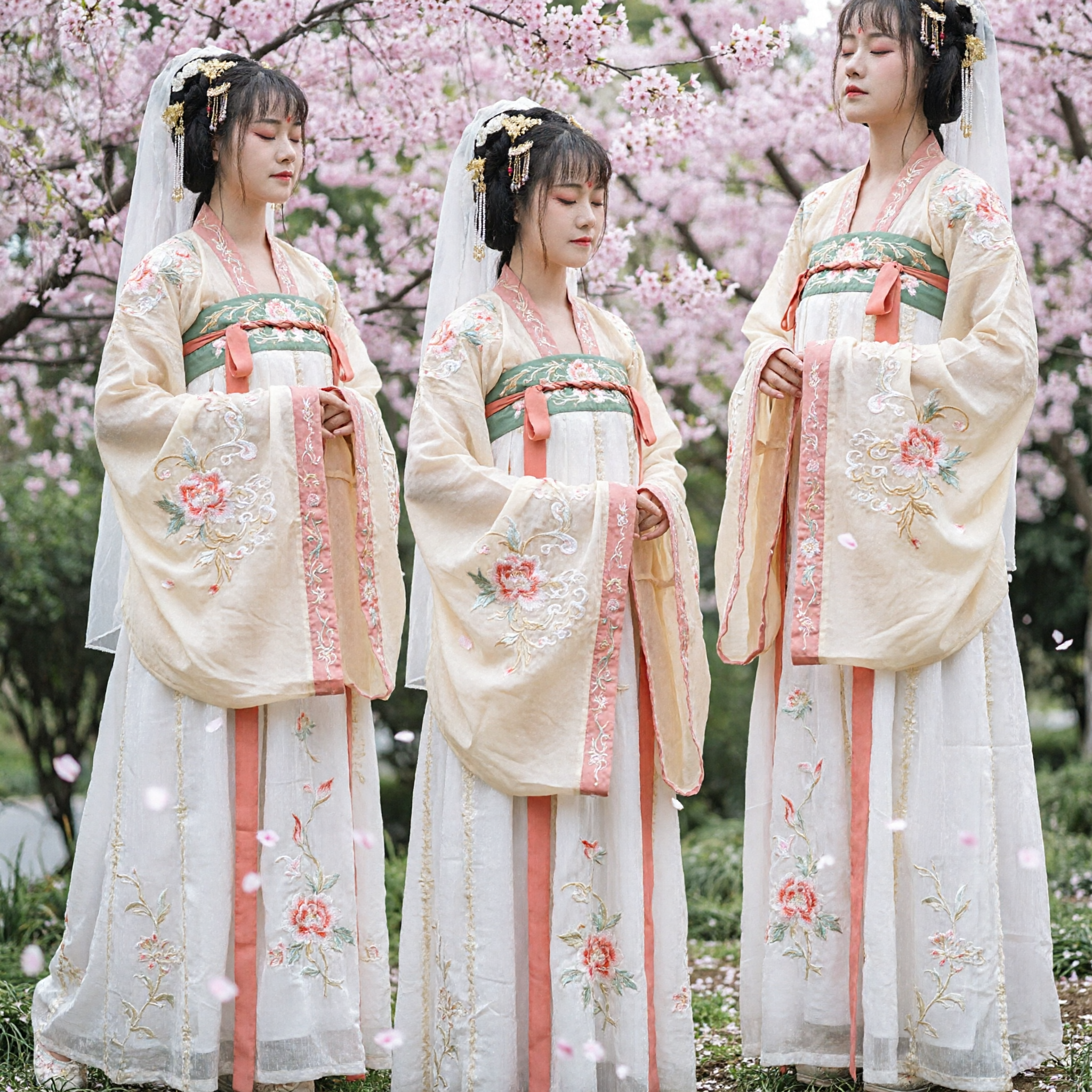 Traditioneel Chinese Hanfu antiek prinsessenkostuum vrouwen elegant crème en geel feeënjurk voor fotografie - Asian Costume