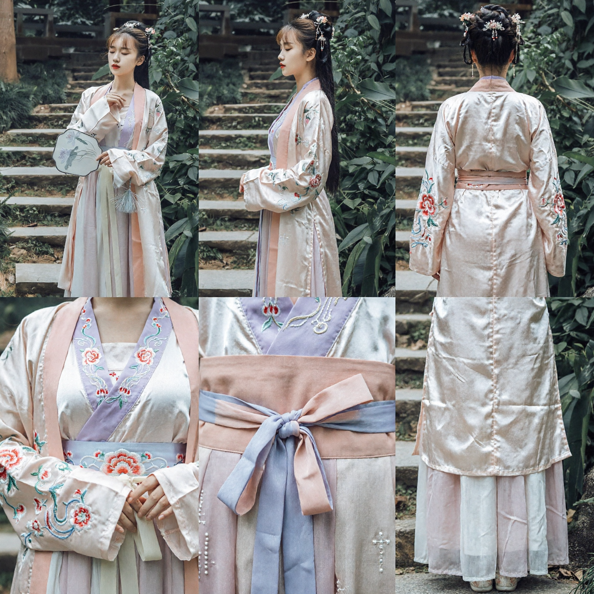 Elegantes Song-Dynastie Stil Hanfu traditionelle chinesische Kleidung pink beiges antikes Kostüm für Frauen Cosplay Fotografie - Asian Costume