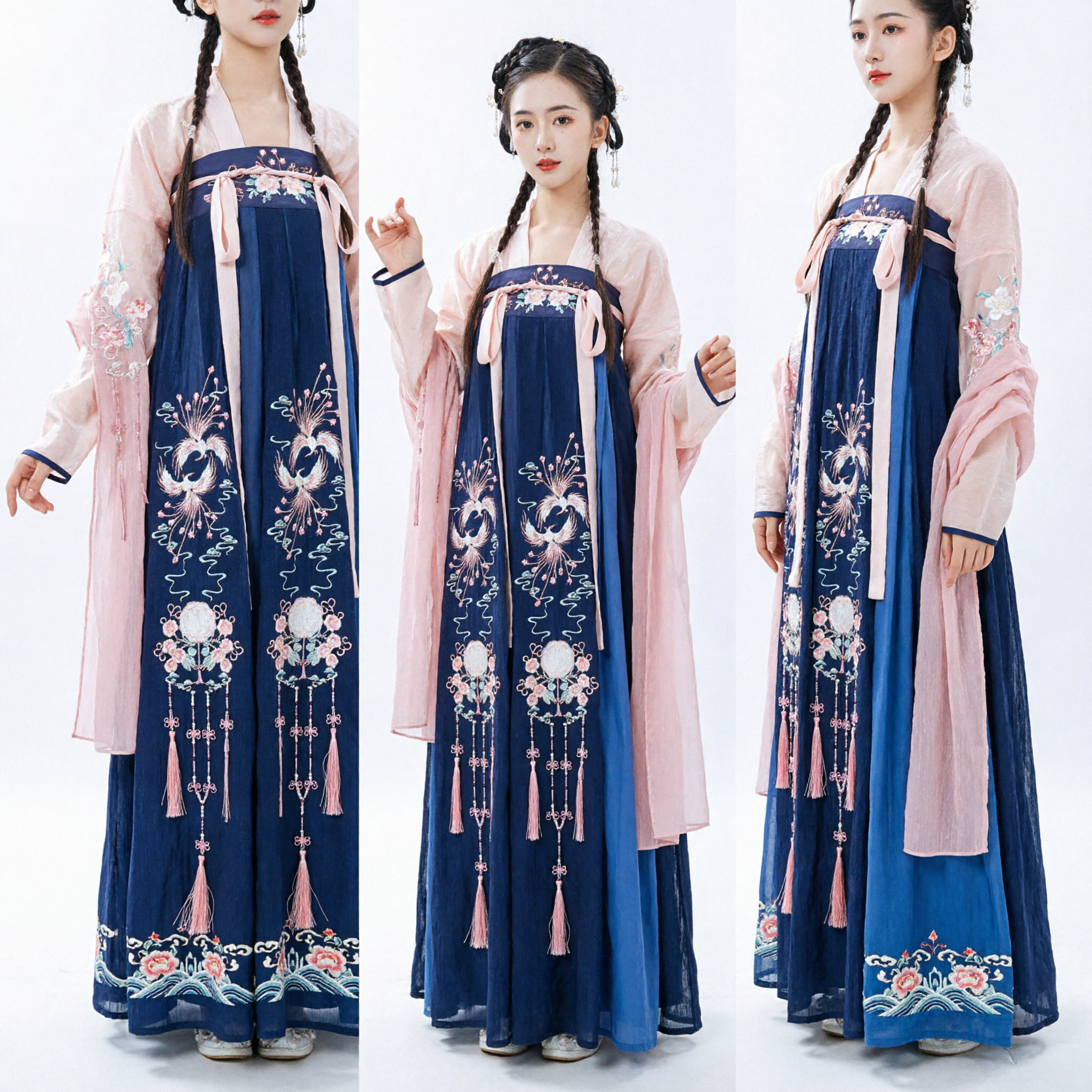 Set Hanfu Tradizionale Cinese in Stile Dinastia Tang, Costume Antico da Fata con Gonna Lunga Ricamata per Donne - Asian Costume