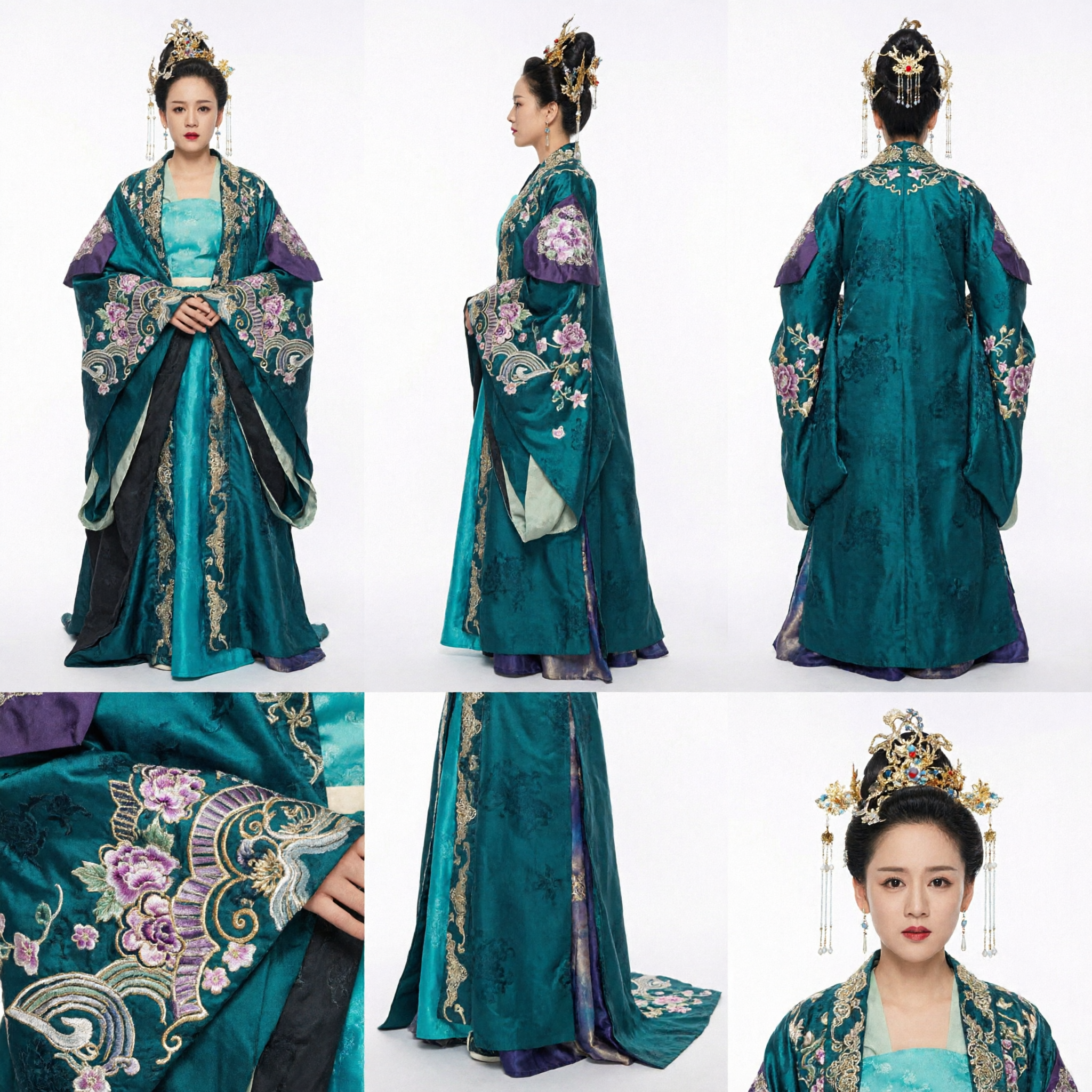 Robe Hanfu chinoise traditionnelle vert d'eau, costume brodé de noble dame ancienne pour femmes, cosplay historique - Asian Costume