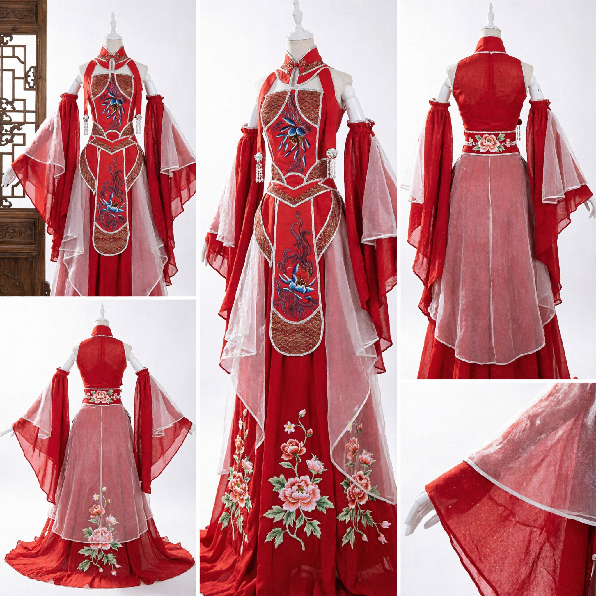 Traditioneel Chinese Rode Hanfu-jurk Oude Xianxia Fee Kostuum Vrouwen Cosplay Optreden Outfit - Asian Costume