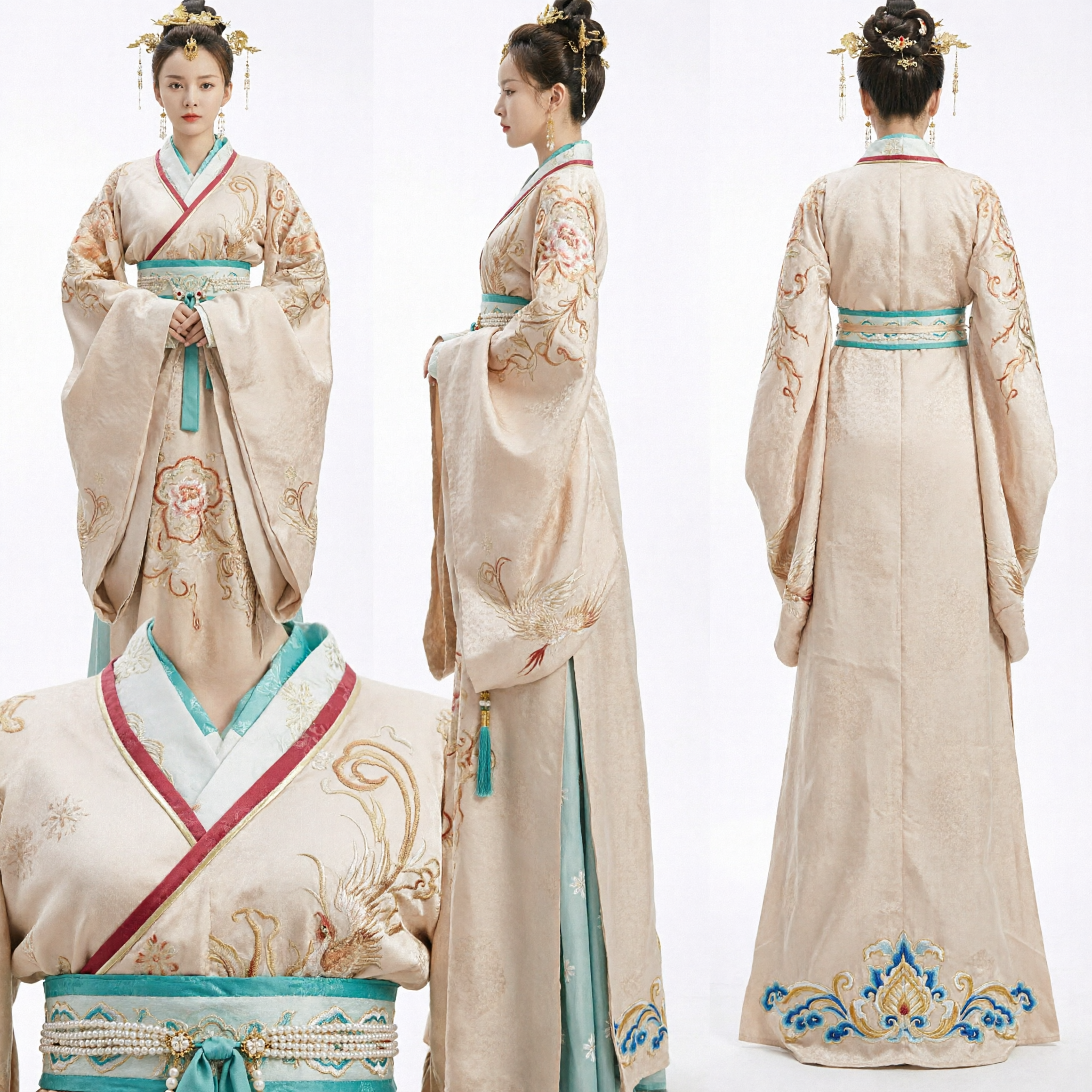 Elegant Oud-Chinese Keizerlijke Prinses Hanfu Kostuum Traditionele Tang-dynastie Paleisdame Historisch Drama Jurken - Asian Costume