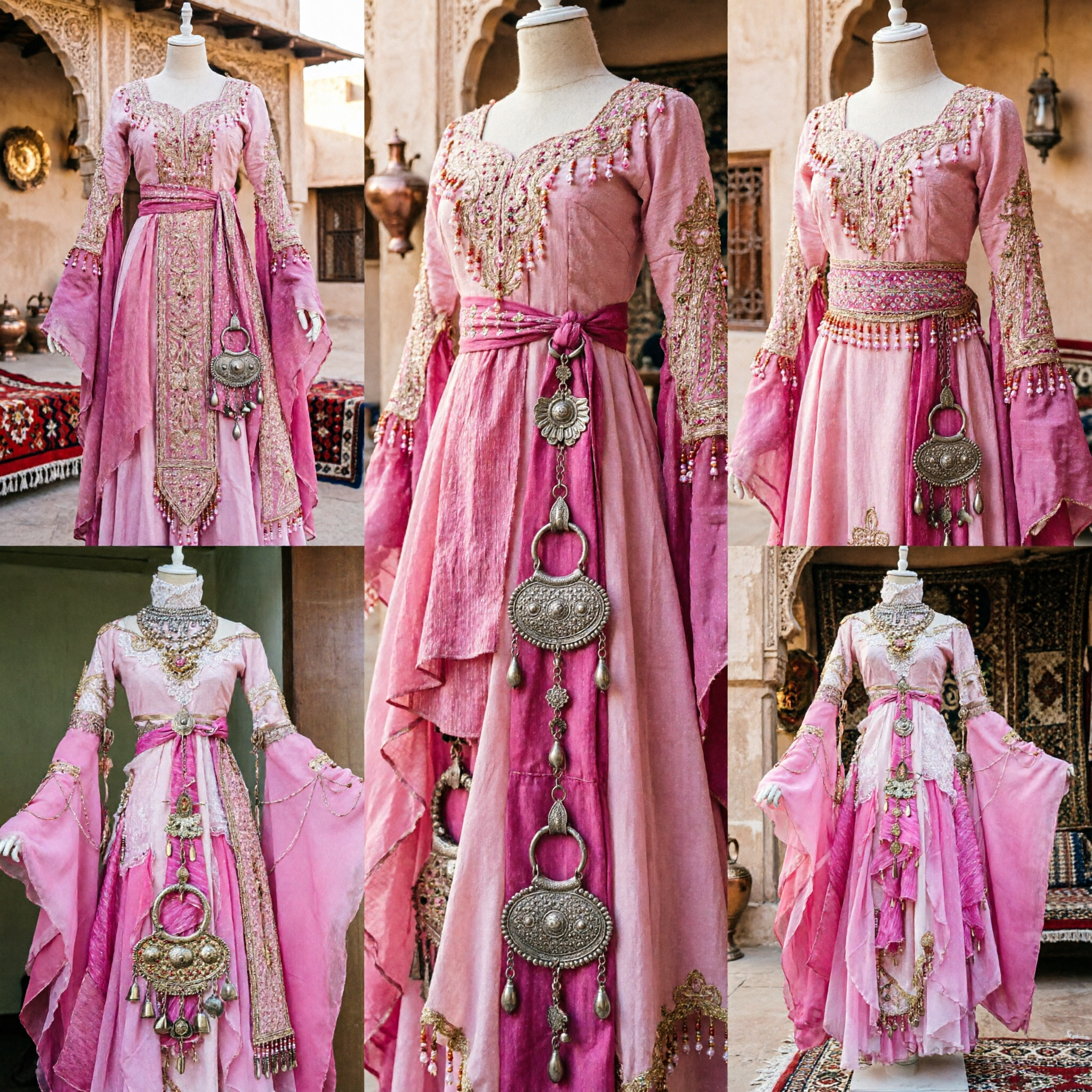 Robe Hanfu rose traditionnelle chinoise Costume de dame du palais de la dynastie Tang avec bijoux pour cosplay et spectacle féminin - Asian Costume