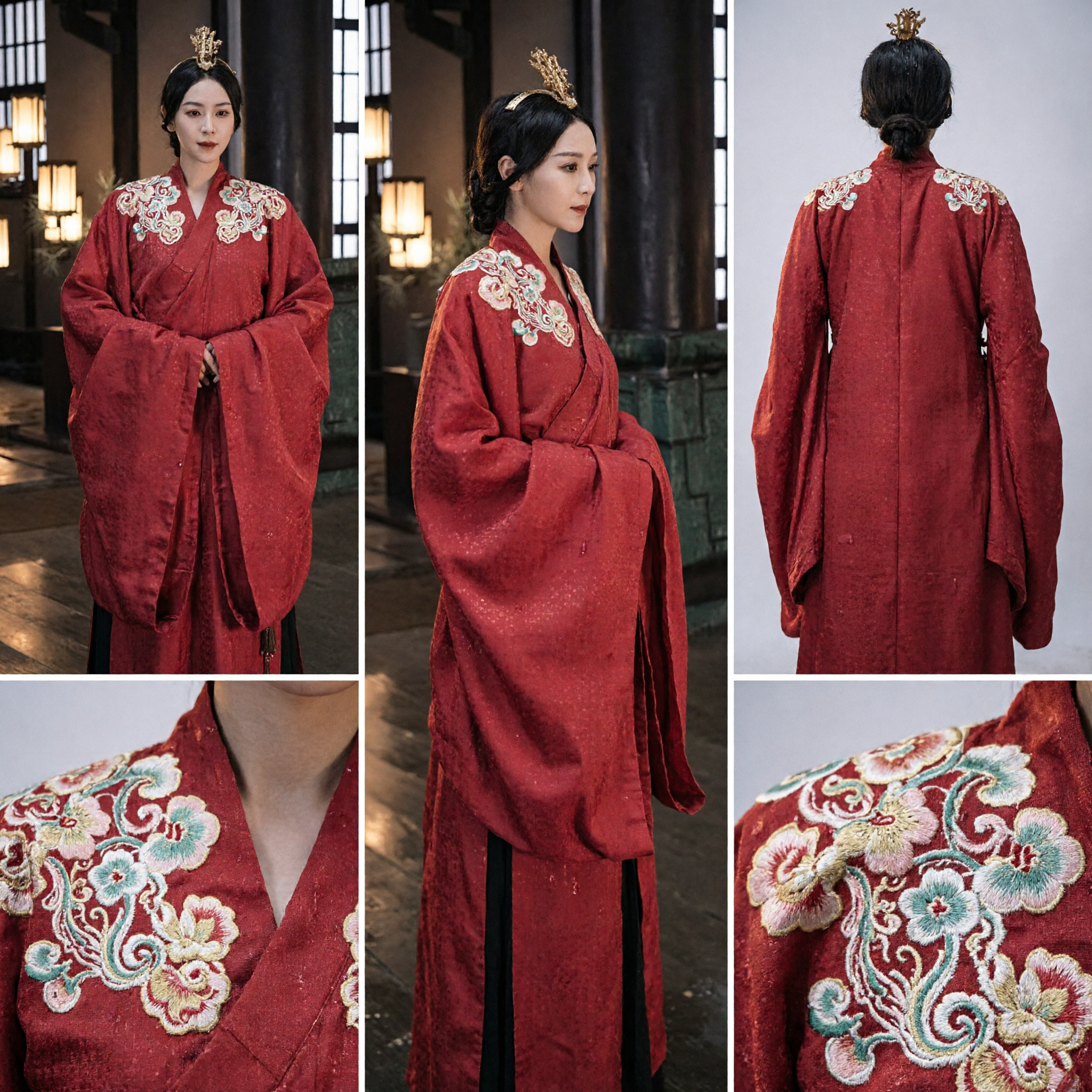 Robe rouge Hanfu traditionnelle chinoise Costume ancien brodé pour spectacle et cosplay féminin - Asian Costume