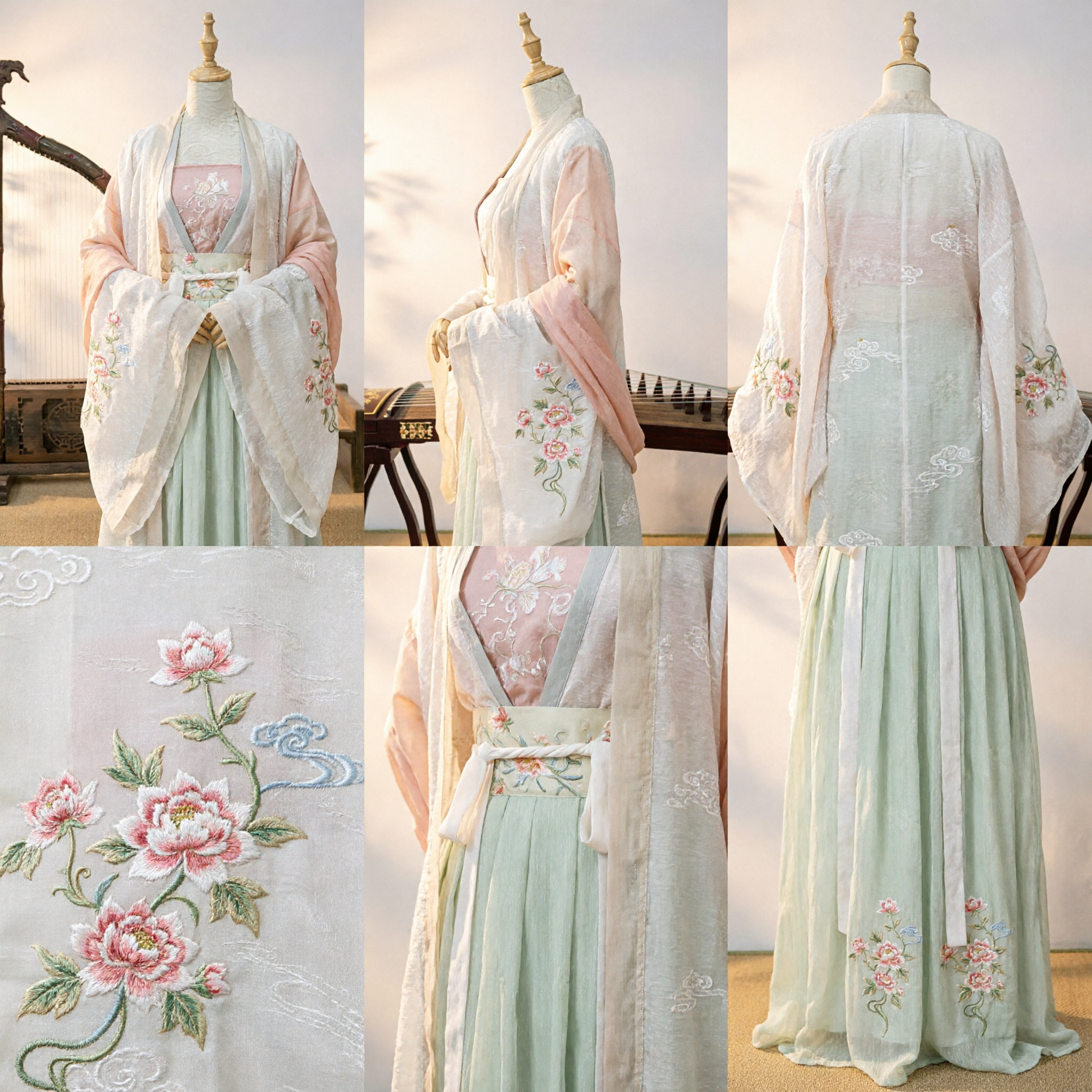 Elegant Wit en Roze Traditionele Chinese Hanfu Oud Kostuum Vrouwenjurk voor Fotografie en Cosplay - Asian Costume
