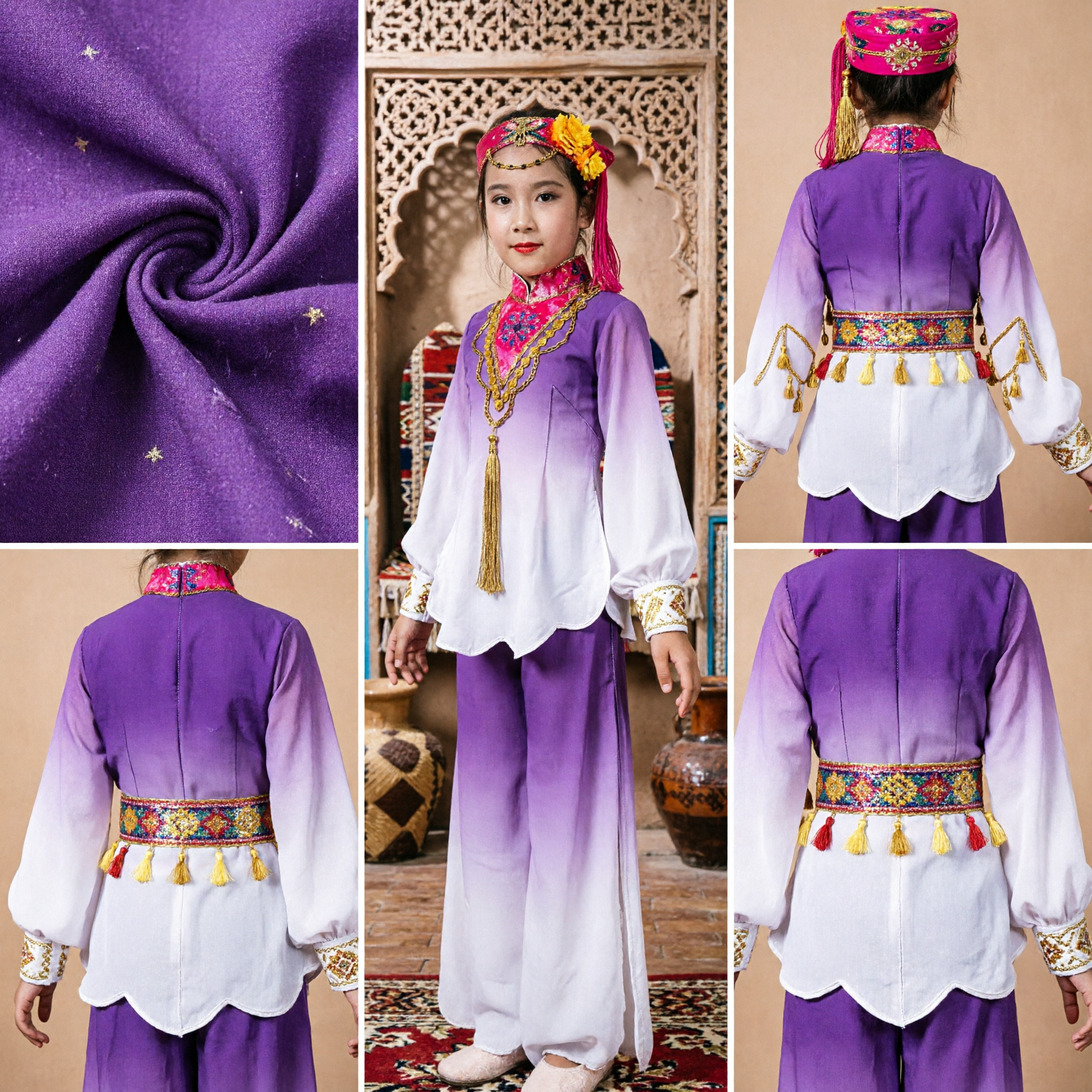Chinees Traditioneel Paars Folk Danskostuum Vrouwen Etnische Minderheid Podiumoptreden Compleet Set Outfit - Asian Costume