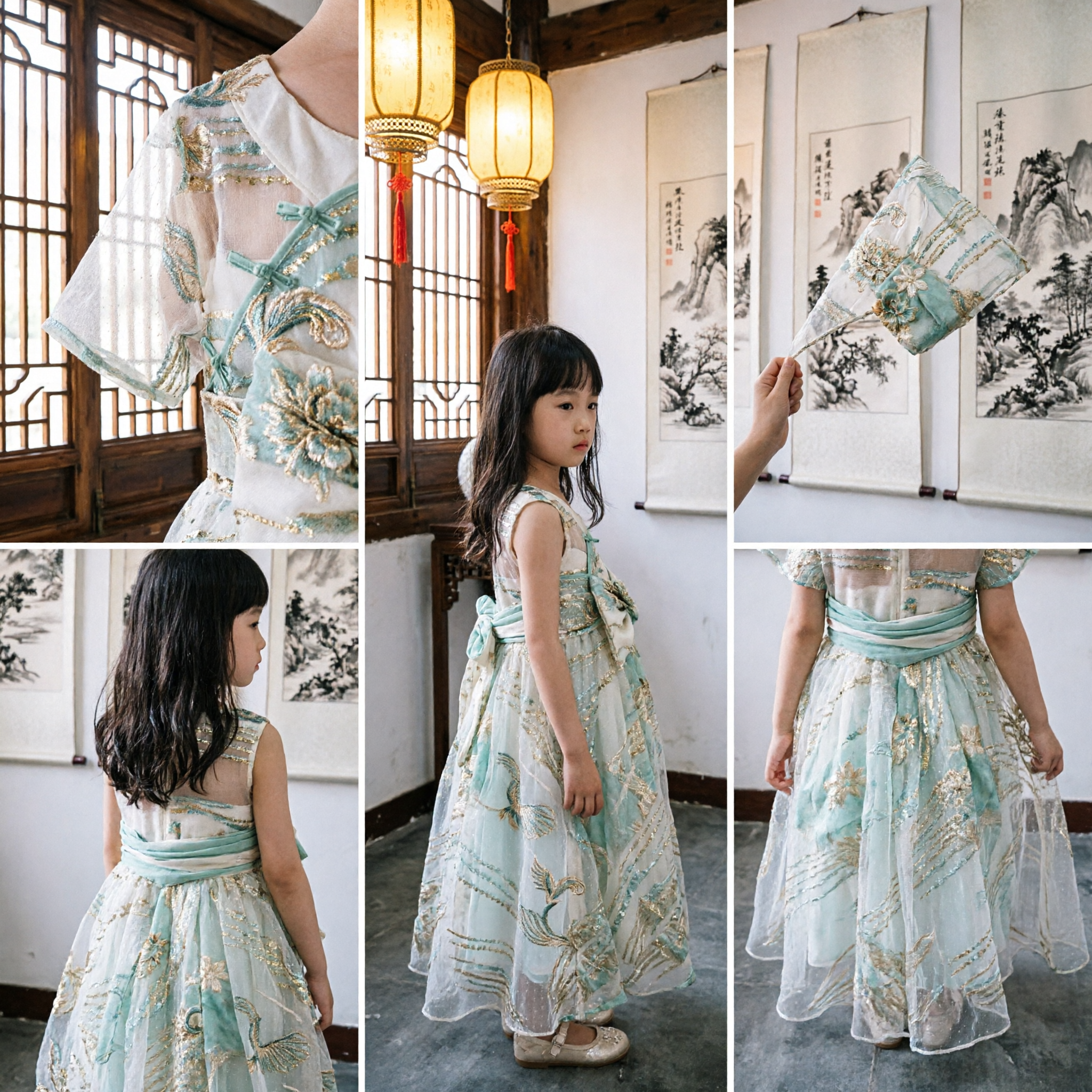 Robe Hanfu traditionnelle chinoise pour filles enfants, élégante princesse en mousseline, costume de fête d'été - Asian Costume