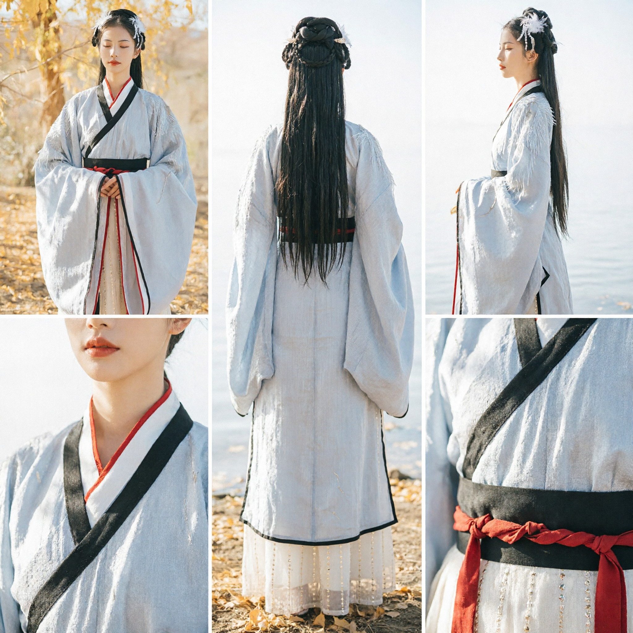 Elegante Hanfu Bianco Abbigliamento Tradizionale Cinese Costume Antico Stile Dinastia Han per Donne Cosplay Fotografia - Asian Costume
