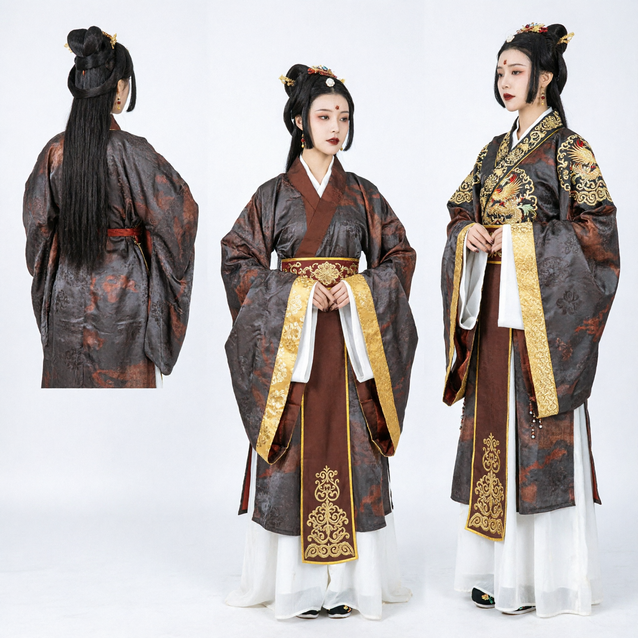 Traje de Músico Antigo Hanfu Chinês Tradicional para Mulheres, Vestido Elegante para Fotografia de Instrumentista de Pipa - Asian Costume