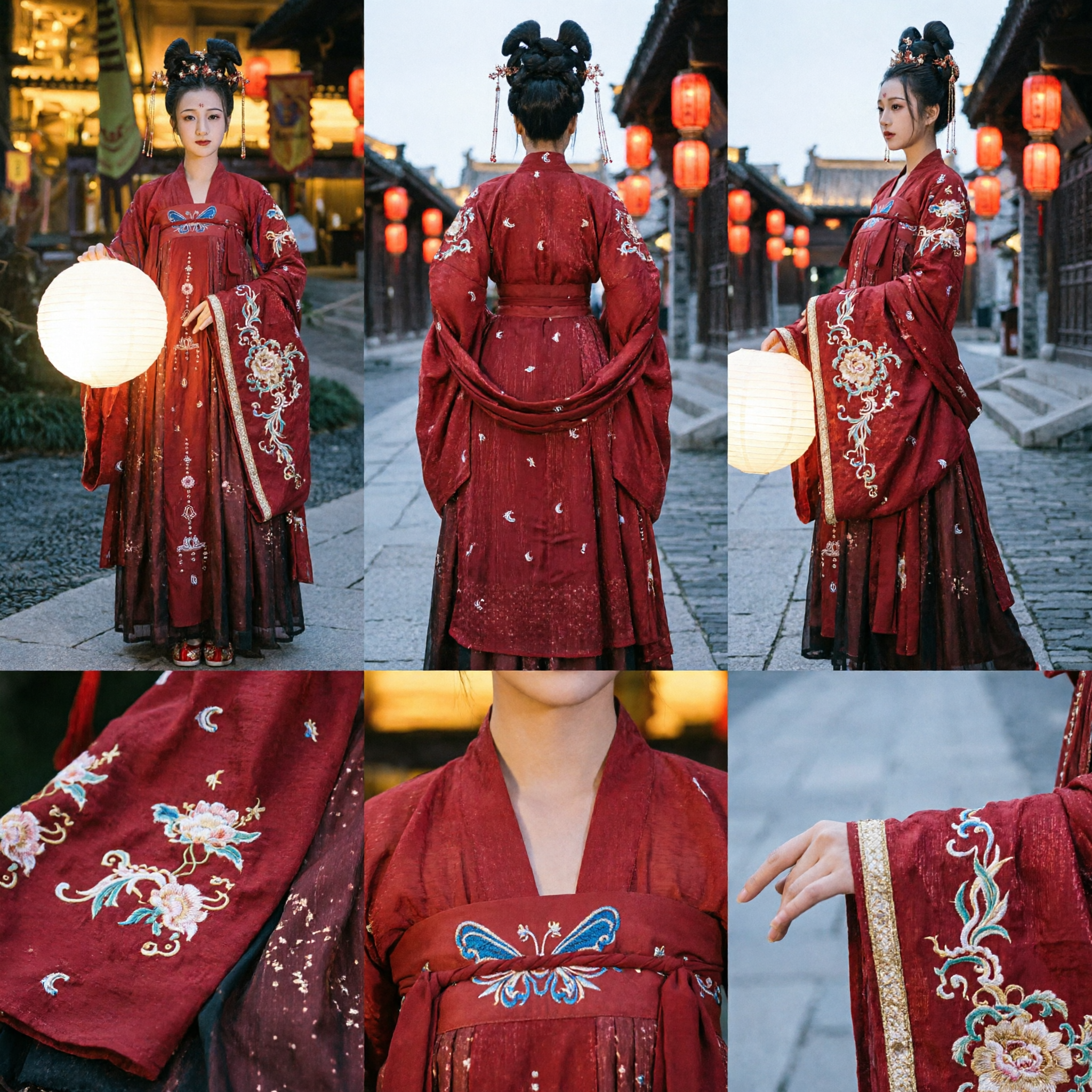 Oud-Chinese Tang Dynastie Rode Hanfu Jurk, Traditioneel Geborduurd Paleisdame Kostuum voor Vrouwen Optreden - Asian Costume