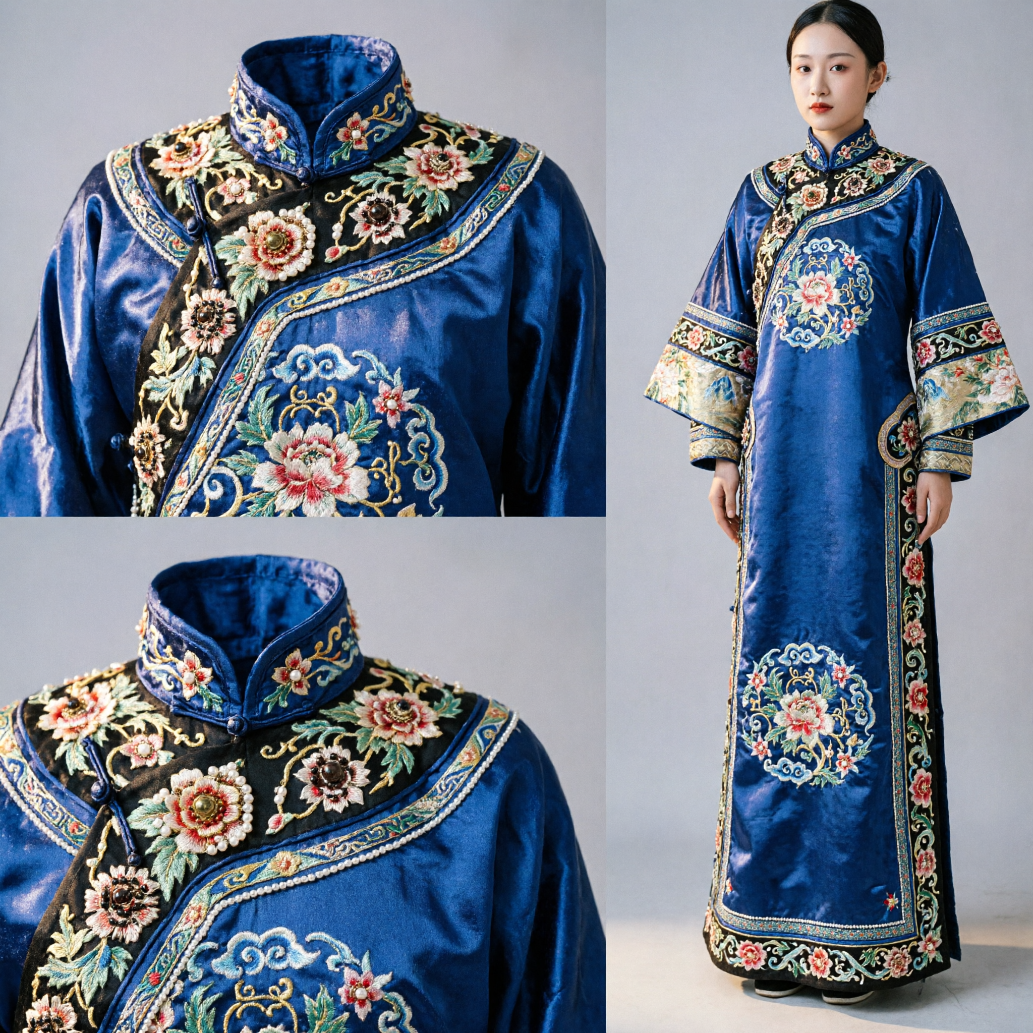 Starożytna Chińska Korona Cesarzowej z Dynastii Qing - Złota Korona Feniksa z Filigranem i Perłami, Ślubne Nakrycie Głowy dla Kobiet - Asian Costume