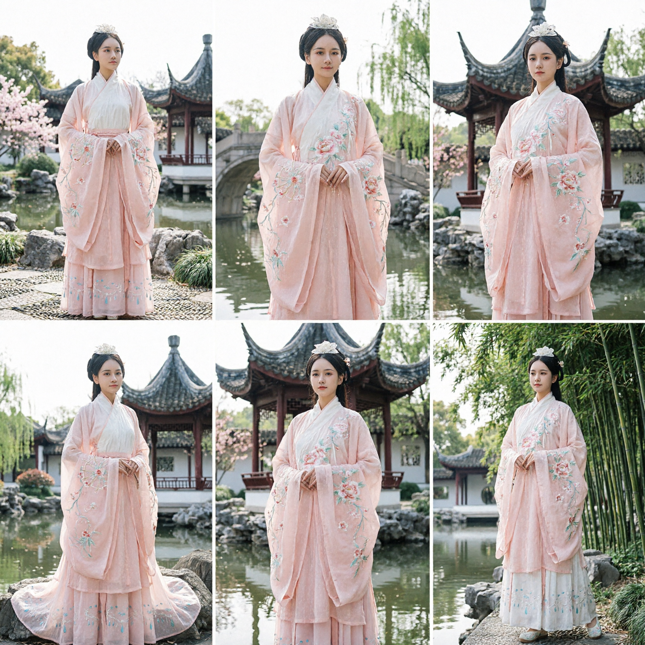 Elegantes rosa Hanfu traditionelle chinesische Kleidung besticktes Feenkleid für Damen Cosplay Fotografie Auftritt - Asian Costume