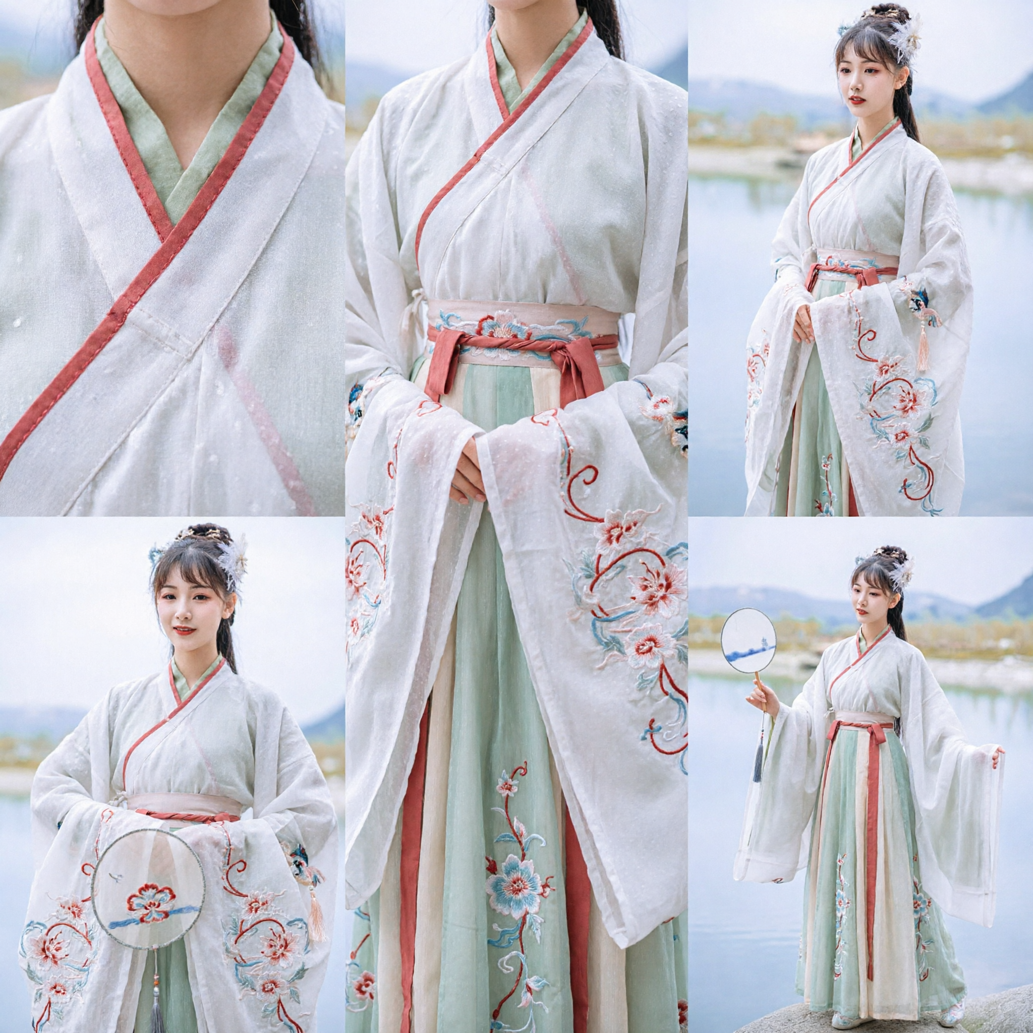 Abito Hanfu Tradizionale Cinese Elegante per Donne Set Top a Collo Incrociato Stile Fata Antica e Gonna Pieghettata per Fotografia - Asian Costume