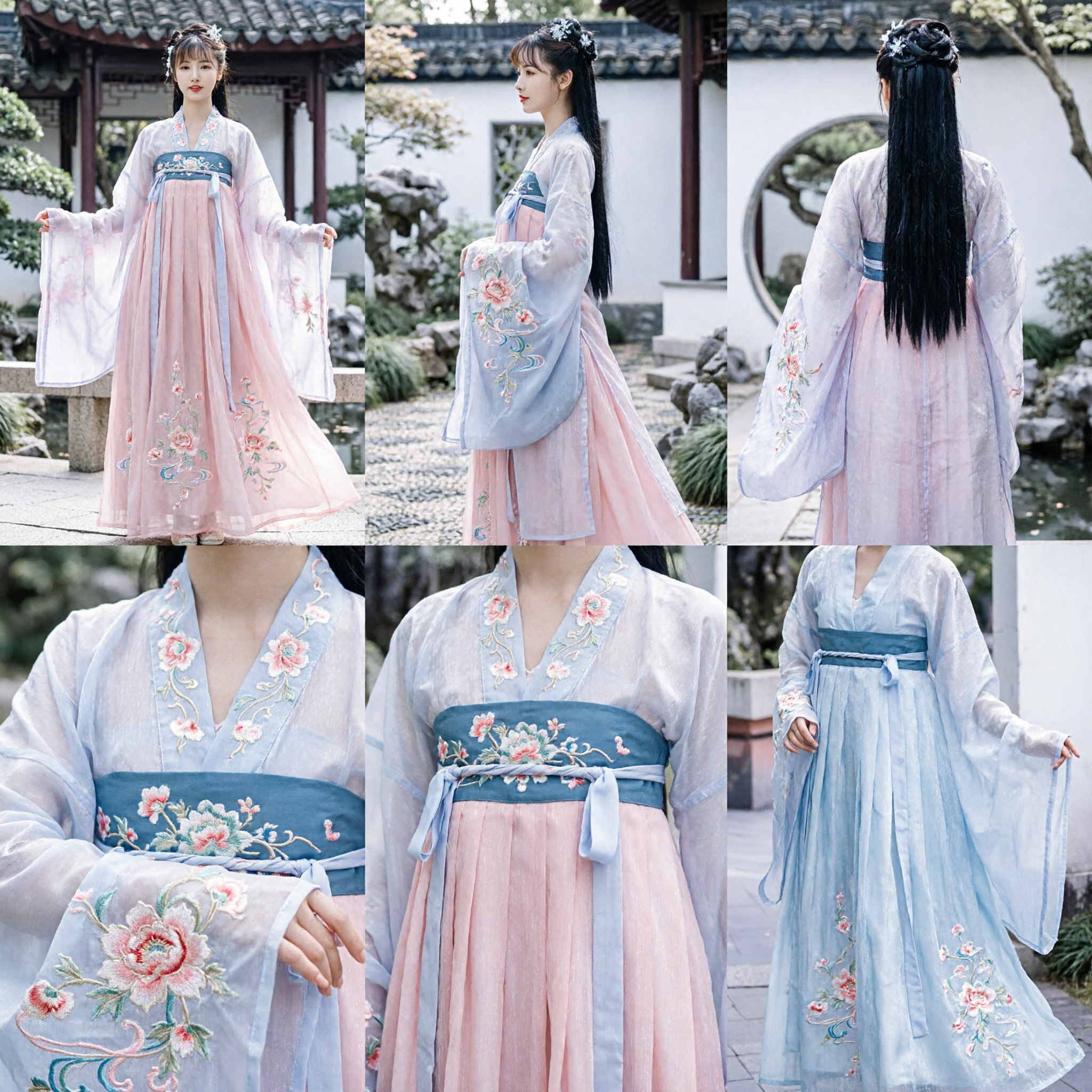 Traditioneel Chinees Hanfu-kostuum voor Vrouwen Oude Feeënprinsesjurk Elegant Roze en Witte Kledingset - Asian Costume