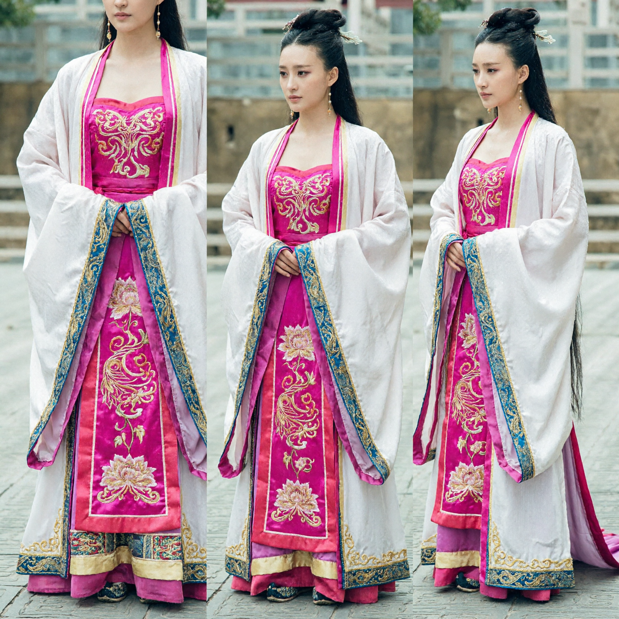 Costume traditionnel chinois Hanfu exquis rose et blanc, costume de princesse ancienne, robe historique élégante pour femmes, cosplay - Asian Costume