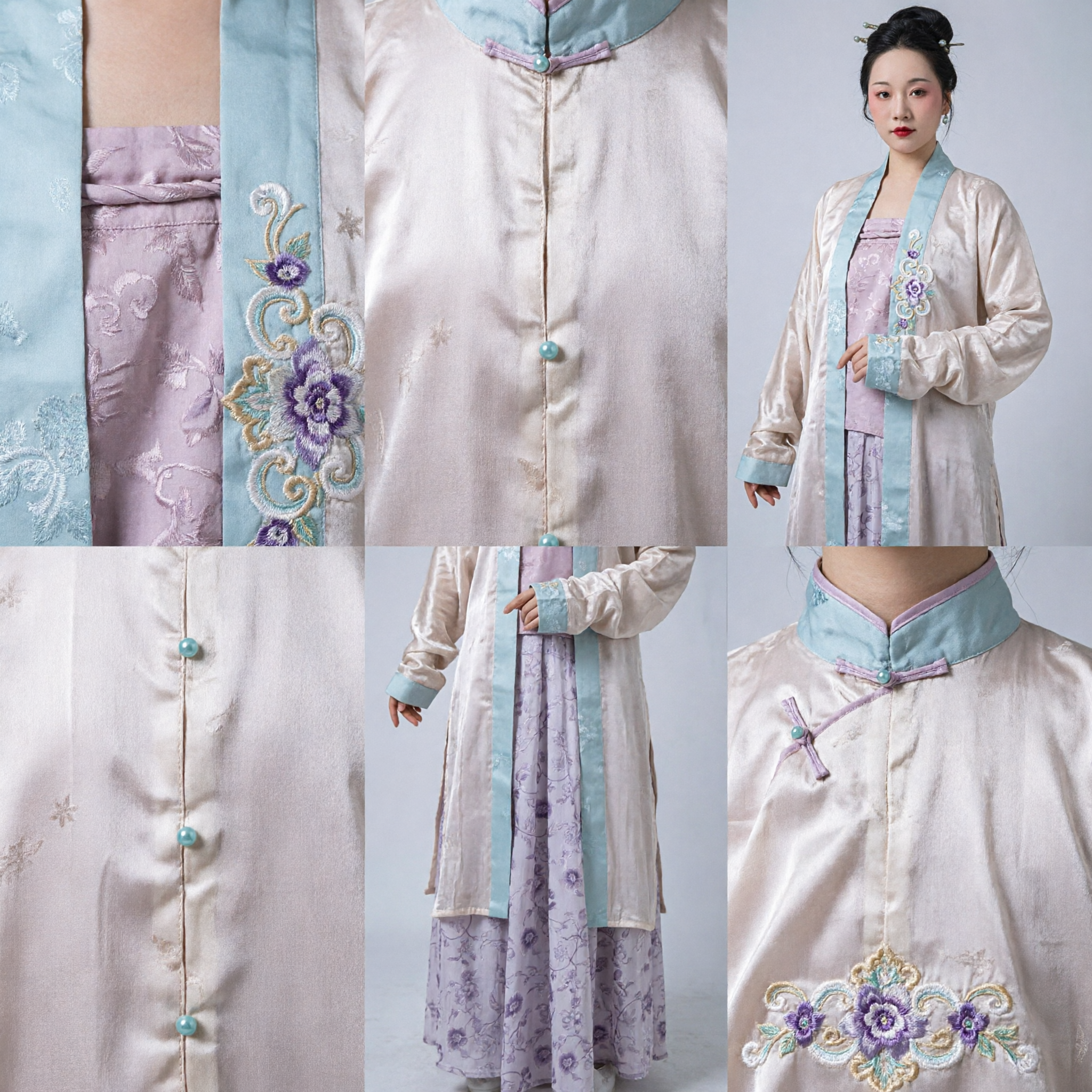 Traje Tradicional Chinês Hanfu para Mulheres, Conjunto de Vestido Elegante Floral de Estilo Antigo para Cosplay e Fotografia - Asian Costume