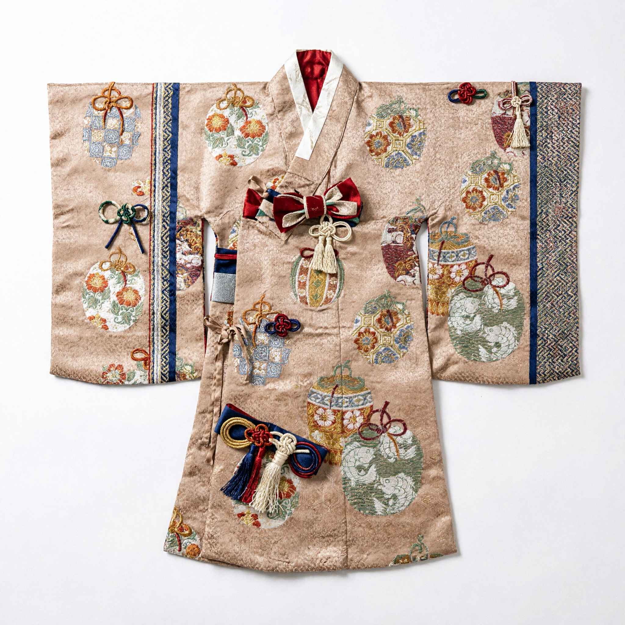 伝統的中国錦織テーブルランナー、吉祥魚と花柄パターン、結婚披露宴ホームデコレーション用 - Asian Costume