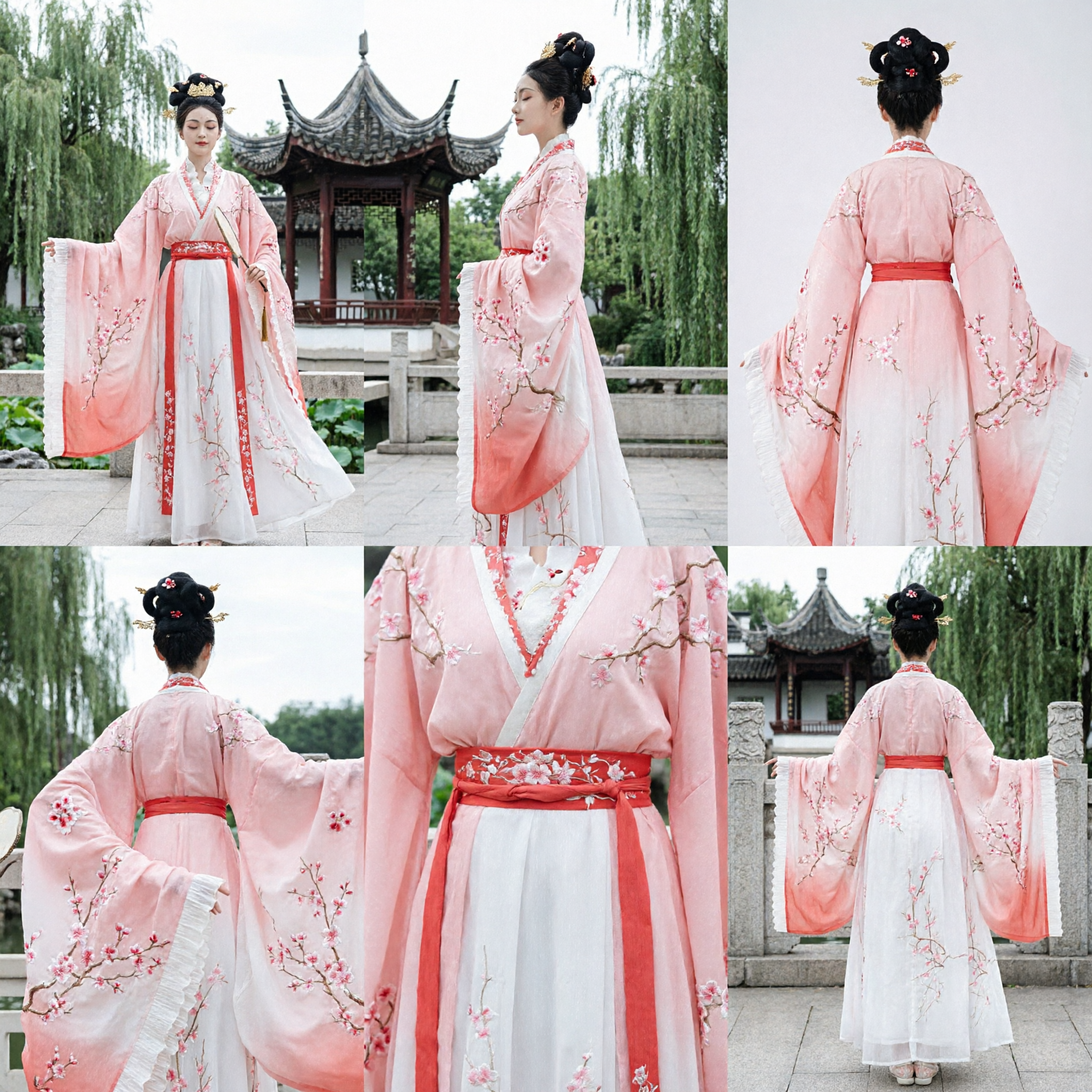 Hanfu tradizionale cinese rosa ricamato, abito da fata antico, costume da principessa per donne, cosplay storico e performance - Asian Costume