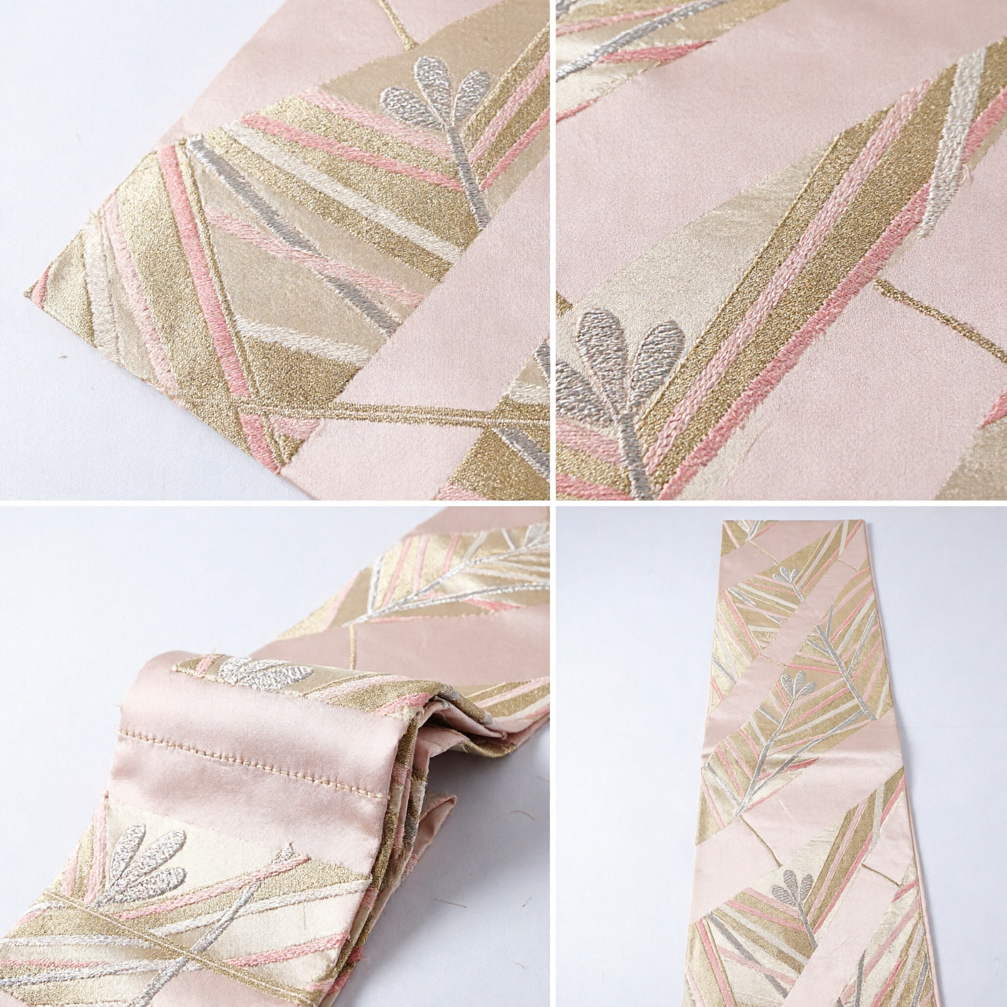 伝統的日本 着物帯 ピンク金錦織帯 女性用 公式行事・茶道 - Asian Costume