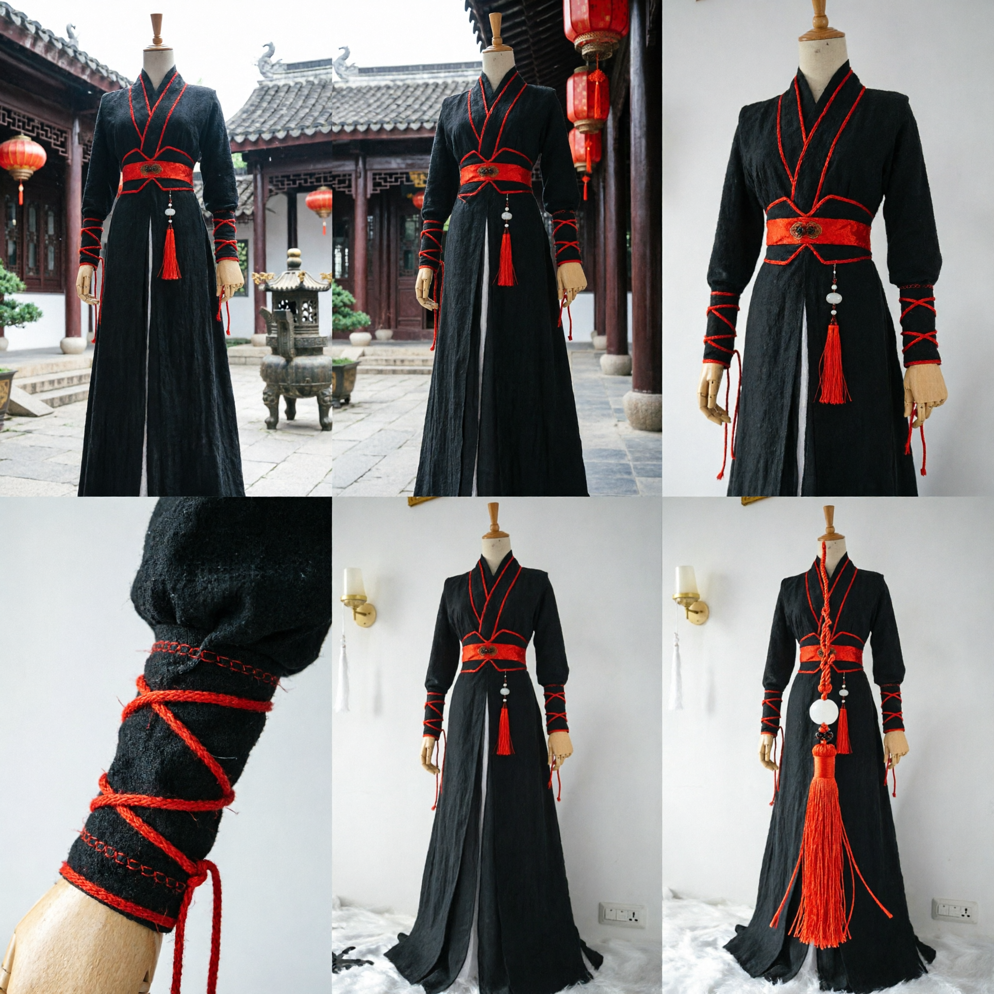 Túnica Hanfu Negra Antigua China Traje Tradicional de Espadachín Wuxia para Hombre Cosplay y Actuación Escénica - Asian Costume