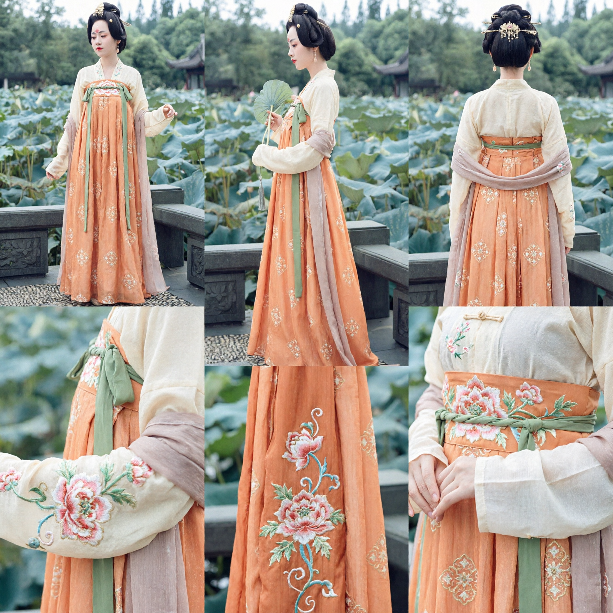 Hanfu Tradicional Chino para Mujer de la Dinastía Tang, Ruqun de Tiro Alto, Traje Antiguo para Fotografía y Cosplay - Asian Costume