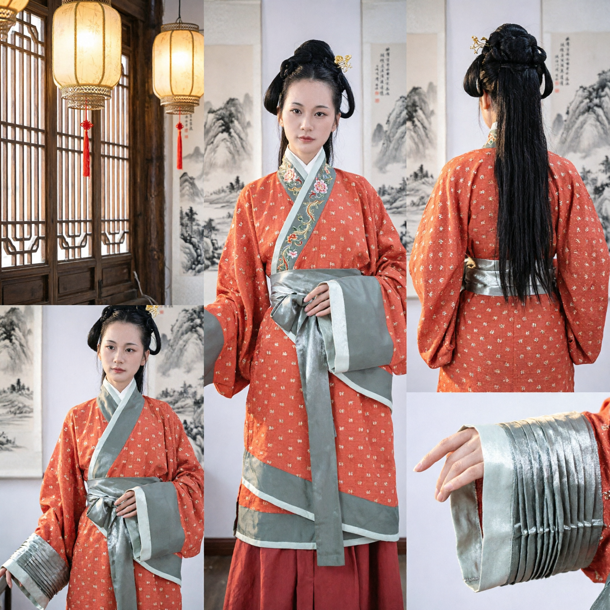 Traditioneel Chinees Hanfu Oud Han-dynastie Oranje Mantel Kostuum Vrouwen Historische Kleding voor Optreden - Asian Costume