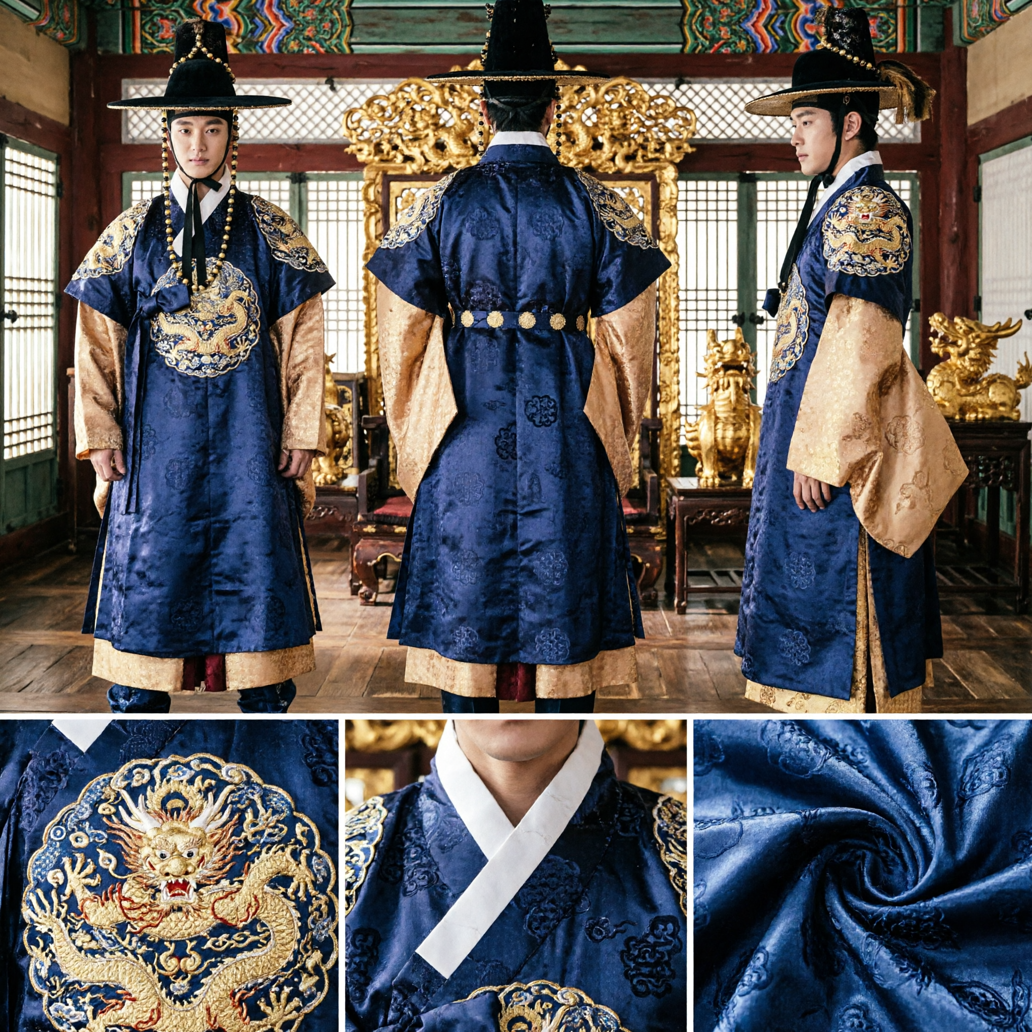 Traditioneel Koreaans Koning Hanbok Kostuum Joseon Dynastie Draken Gewaad voor Historische Drama en Optredens - Asian Costume