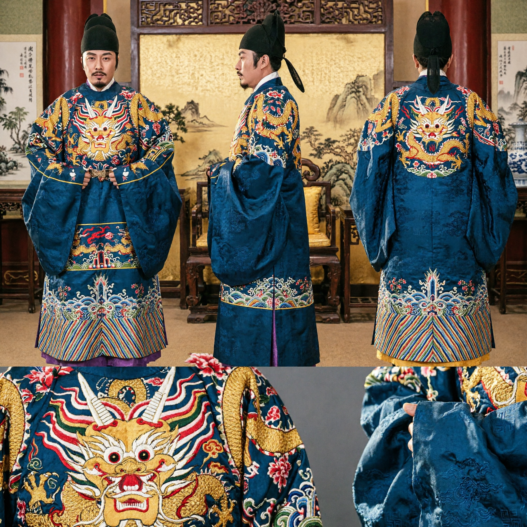 Robe do Dragão da Dinastia Ming Chinesa Antiga, Traje Oficial Tradicional Bordado, Roupa Histórica para Homens - Asian Costume