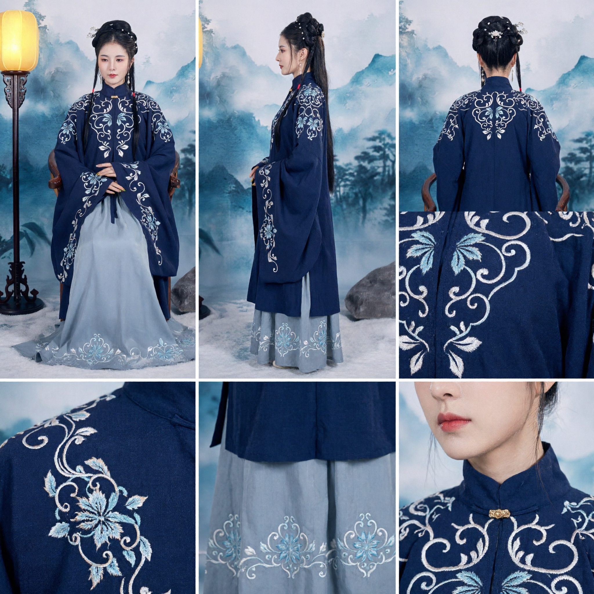 Vêtement Hanfu de la dynastie Ming élégant, costume chinois traditionnel, ensemble veste à manches larges brodée et jupe pour femmes - Asian Costume