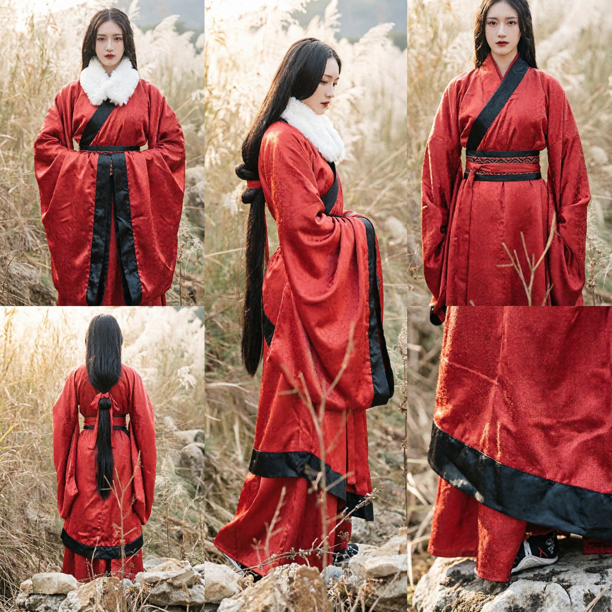 전통 중국 한푸 빨간 로브 고대 의상 여성용 한나라 황후 코스프레 의류 - Asian Costume