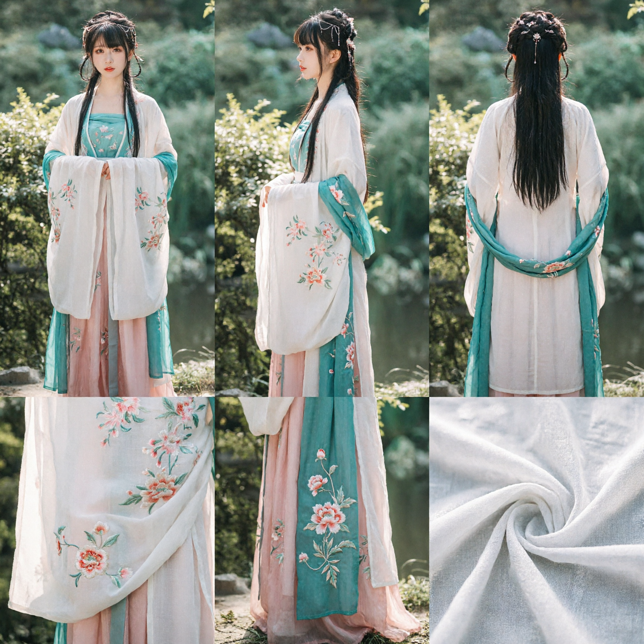 Elegante Traje Tradicional Chinês Hanfu Vestido Antigo de Fada com Bordado Floral para Mulheres Cosplay - Asian Costume