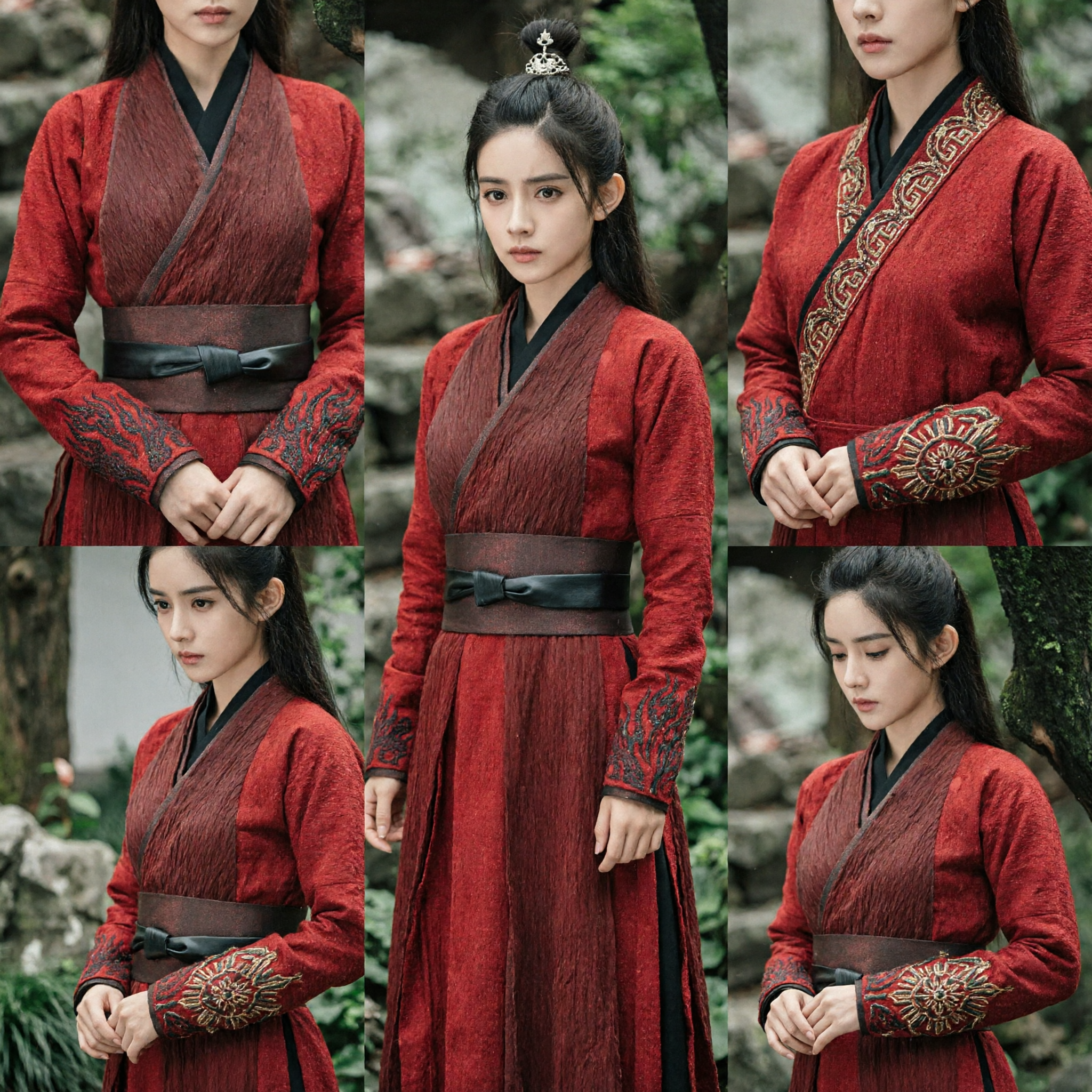 Traditional Chinese Wuxia Swordswoman Hanfu Costume Red Ancient Warrior Dress for Women Cosplay - Asian Costume