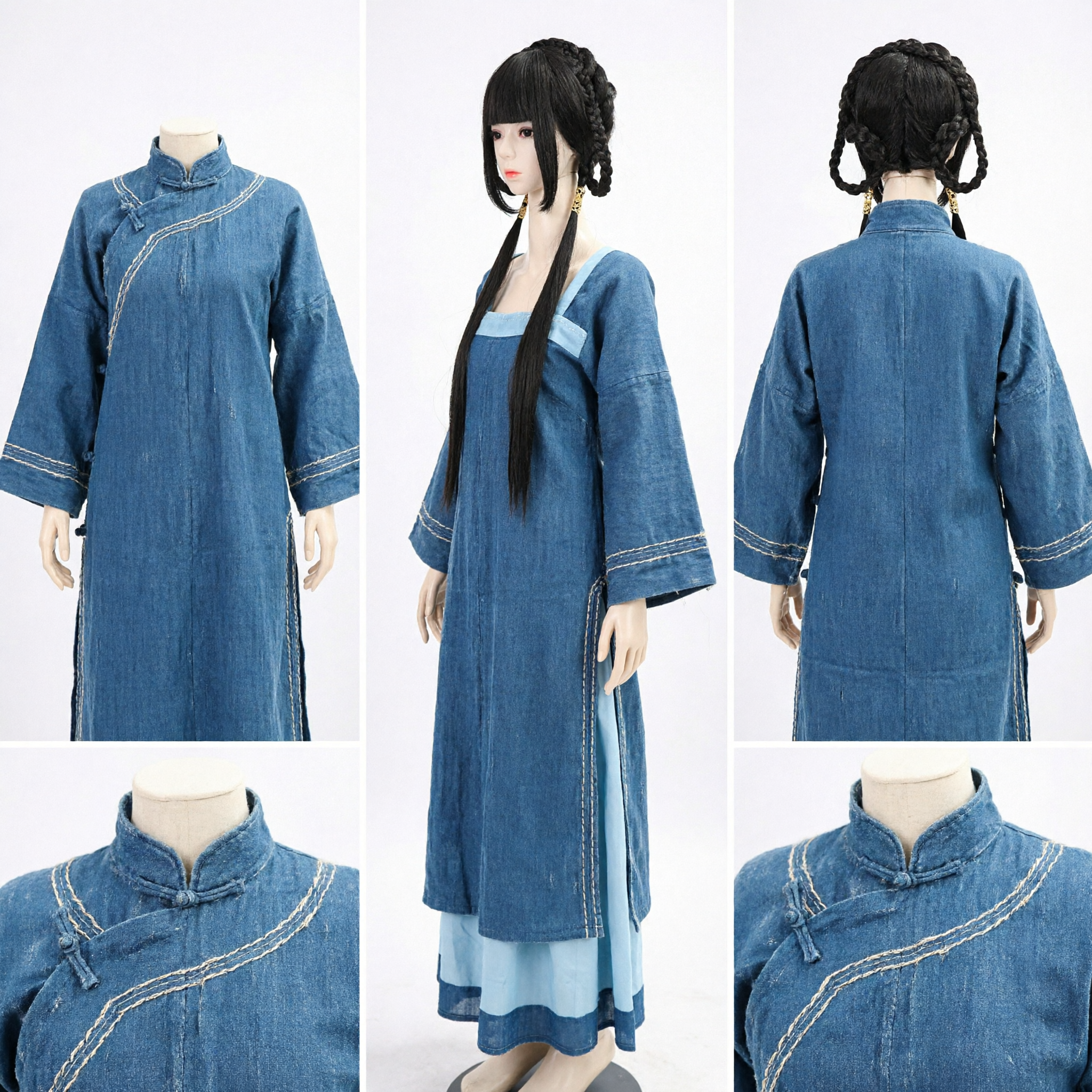 Perruque de Princesse Chinoise Ancienne aux Tresses Noires pour Cosplay Hanfu et Fête de Costume Traditionnel - Asian Costume