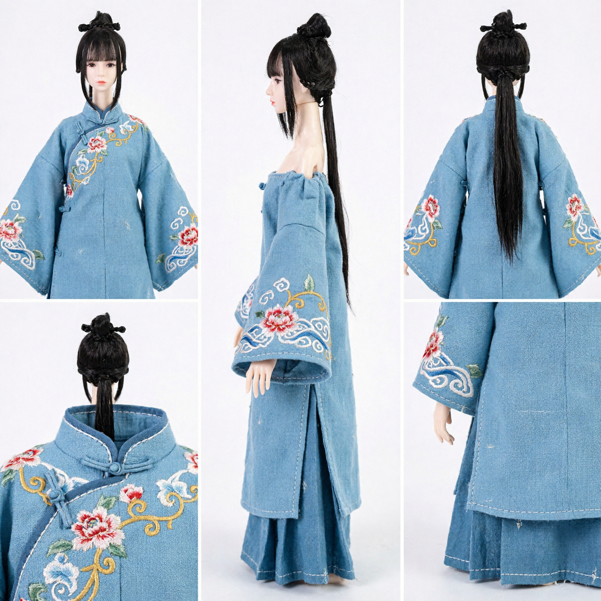 Peruka damy dworu starożytnych Chin, czarny spleciony kok, pasmo do cosplayu Hanfu, tradycyjne akcesoria kostiumowe - Asian Costume