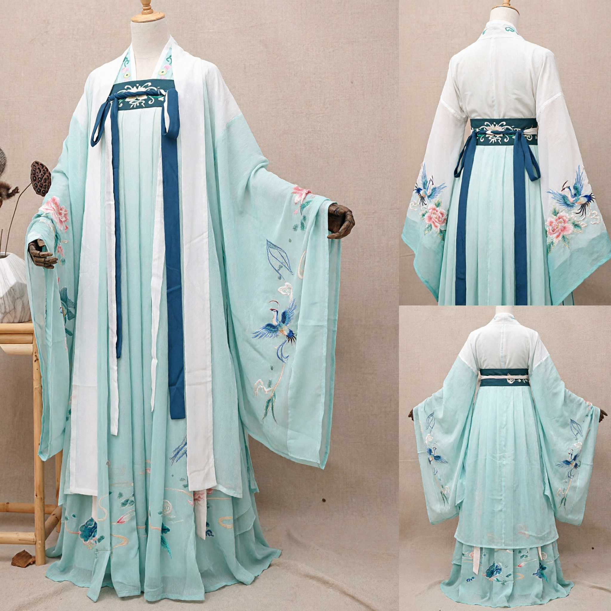 Elegant Mintgroen Traditioneel Chinees Hanfu Jurk Oud Kostuum Qixiong Ruqun voor Vrouwen Cosplay - Asian Costume