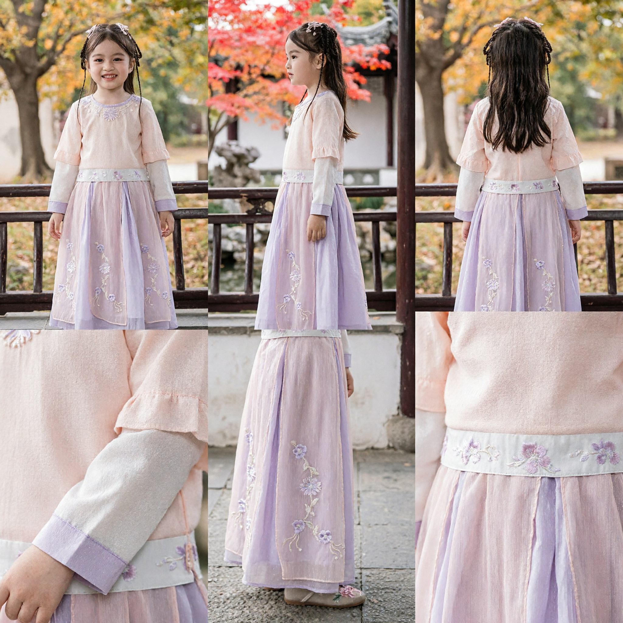 Vestito Hanfu tradizionale cinese per bambine, costume da principessa antico, set top e gonna ricamato, abbigliamento per feste bambini - Asian Costume