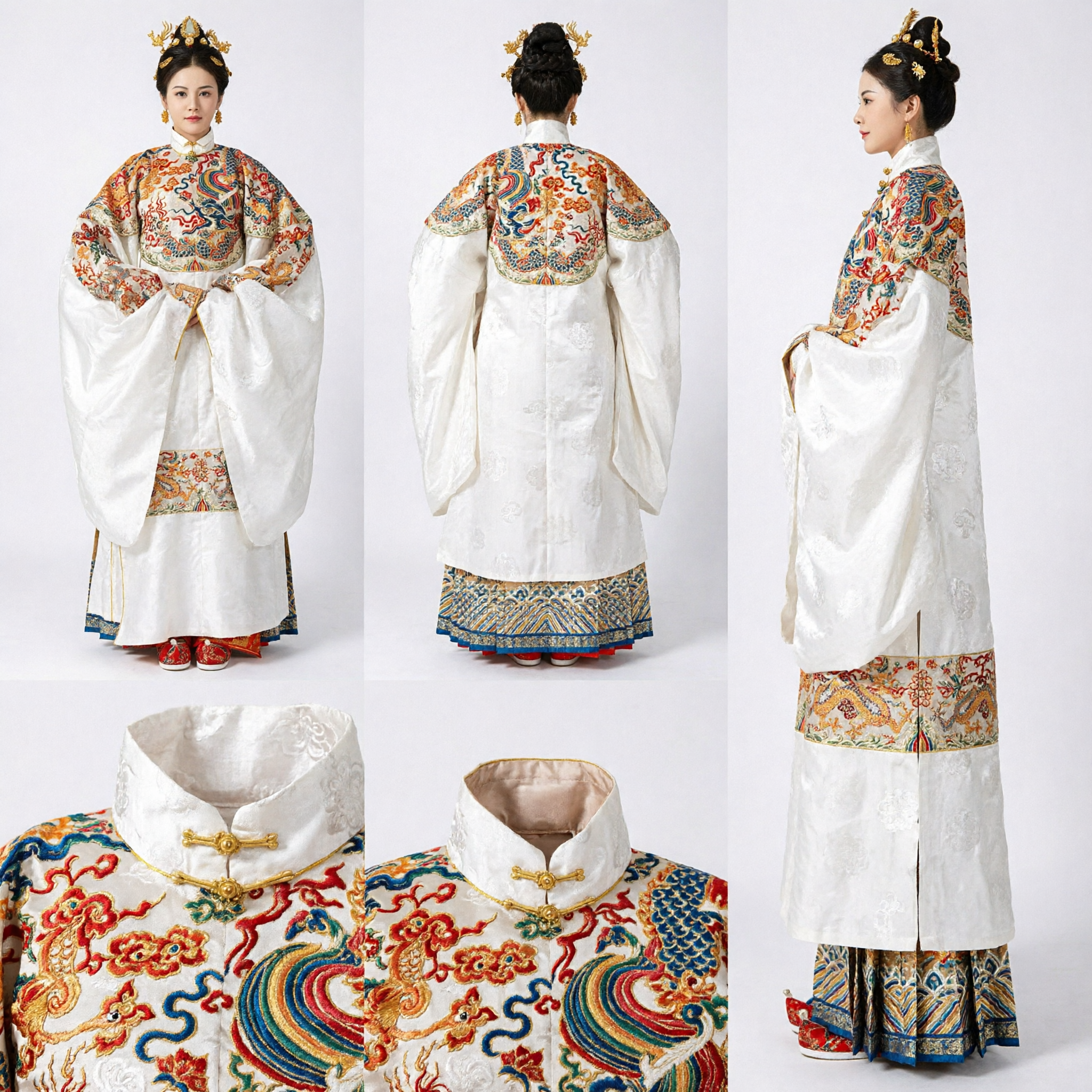 Oud Chinese Keizerin Kostuum Ming Dynastie Traditioneel Hanfu Bruidsjurk Geborduurd Gewaad voor Vrouwen - Asian Costume