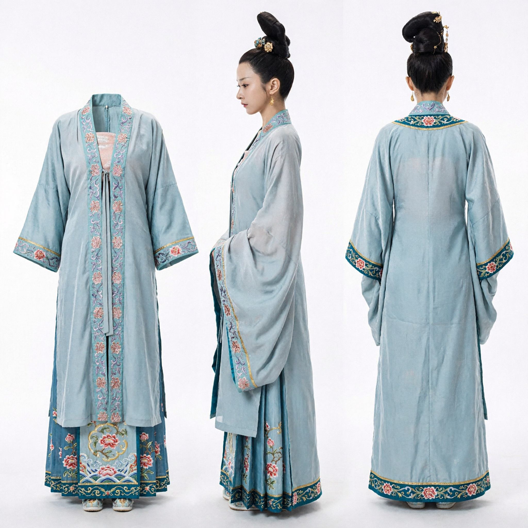 Costume traditionnel chinois Hanfu de dame du palais de la dynastie Tang Robe ancienne de princesse brodée pour femmes et drames historiques - Asian Costume
