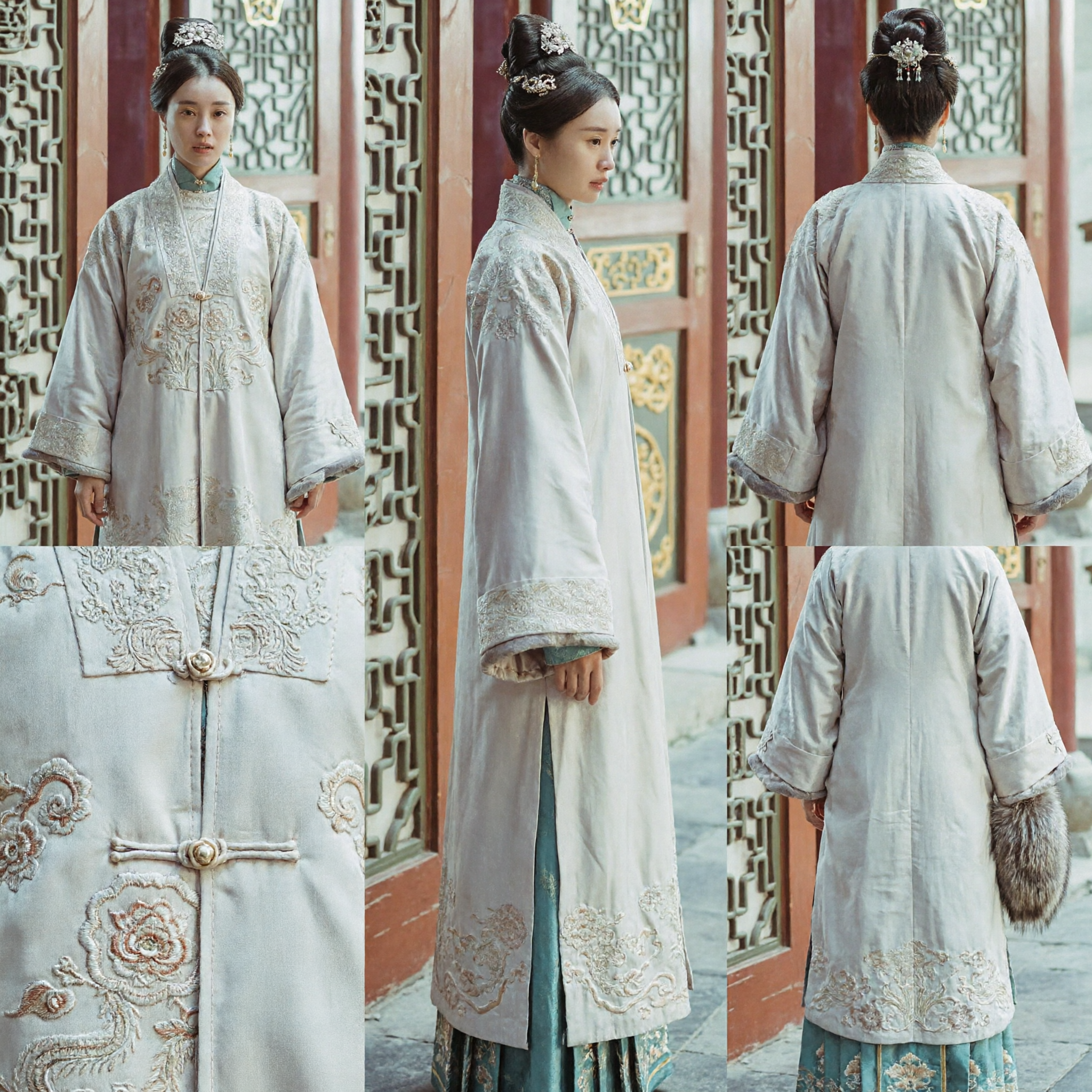 Traditionelles chinesisches Ming-Dynastie Hanfu-Kostüm für Frauen Elegantes besticktes Winter-Palastdame-Mantel - Asian Costume
