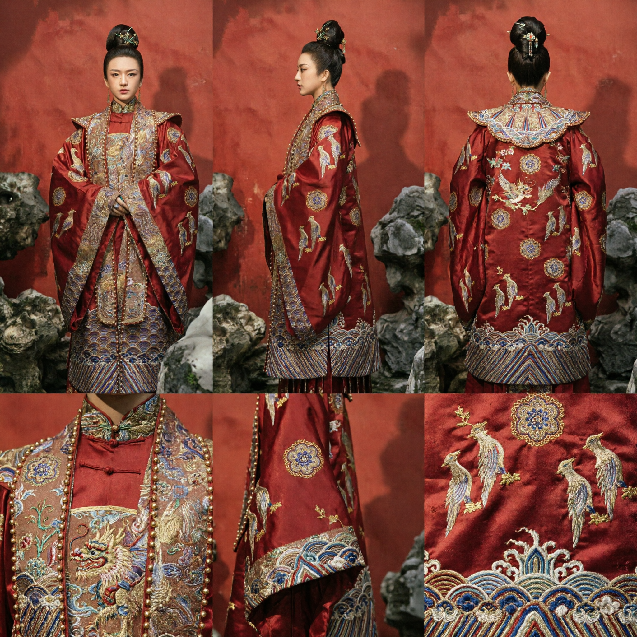 Traje Hanfu Chino Antiguo, Túnica Roja del Fénix de la Emperatriz de la Dinastía Ming para Mujeres, Cosplay Histórico - Asian Costume